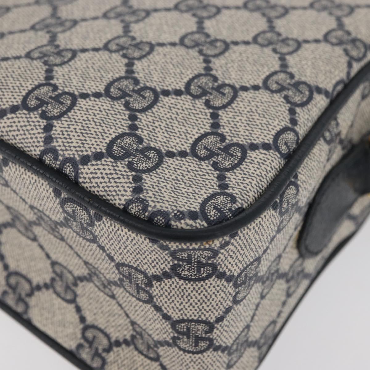 GUCCI GG Supreme Sherry Line Shoulder Bag PVC Navy Gold 93 02 049 Auth YKZ595