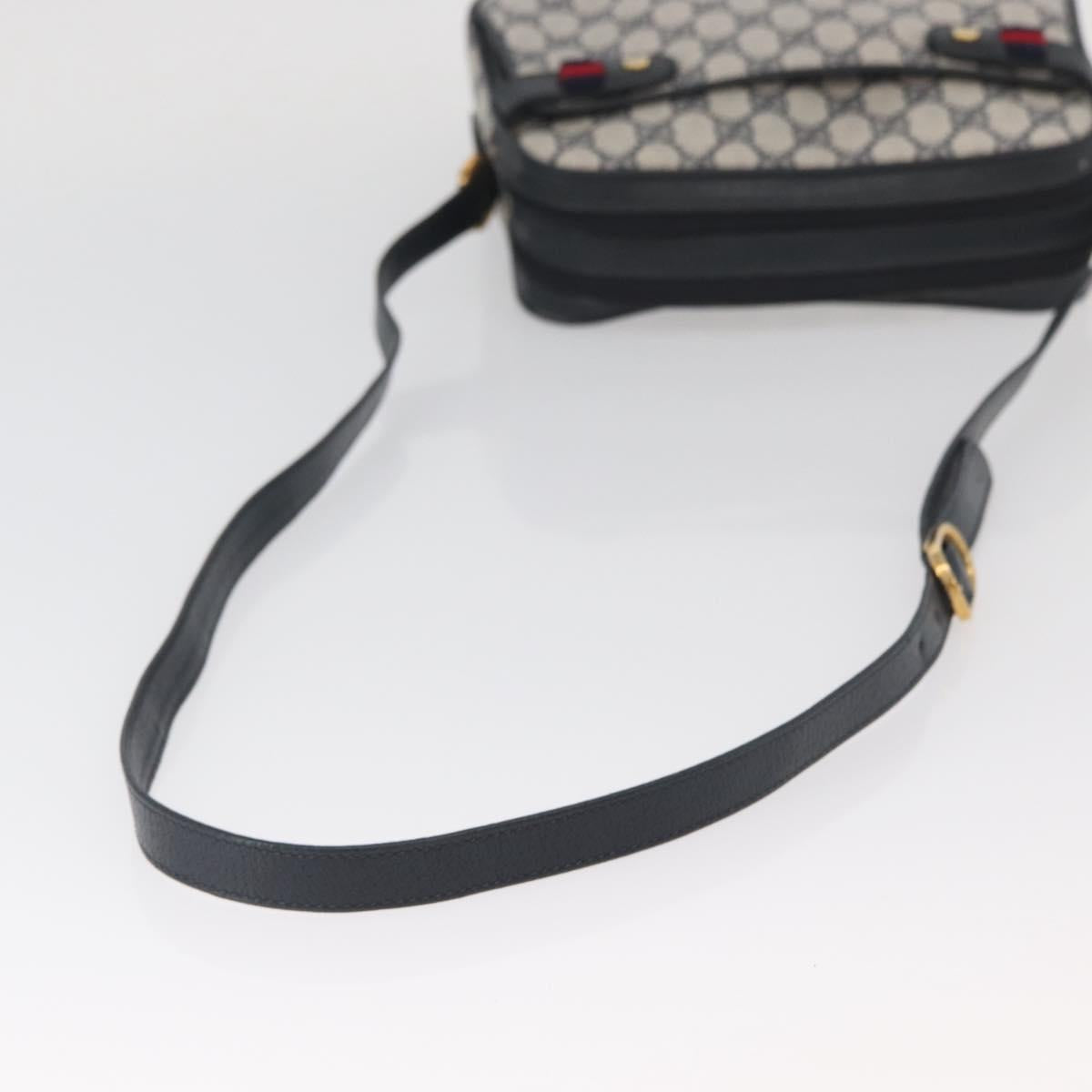 GUCCI GG Supreme Sherry Line Shoulder Bag PVC Navy Gold 93 02 049 Auth YKZ595
