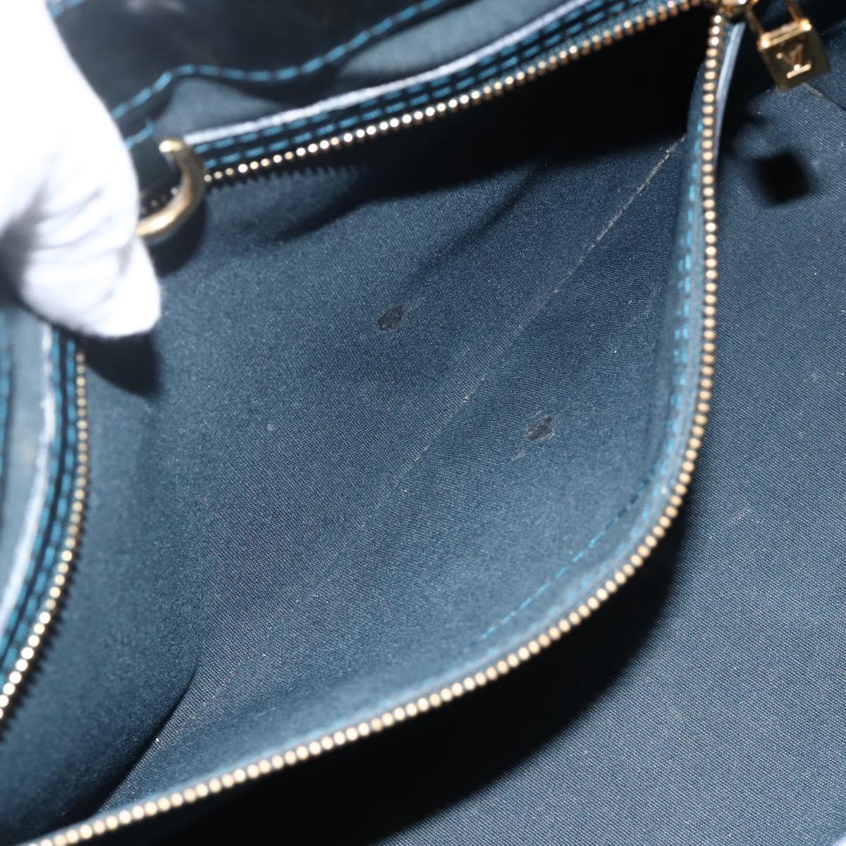 LOUIS VUITTON Monogram Vernis Wilshire PM Bag Bluenuit M93684 LV Auth YKZ597