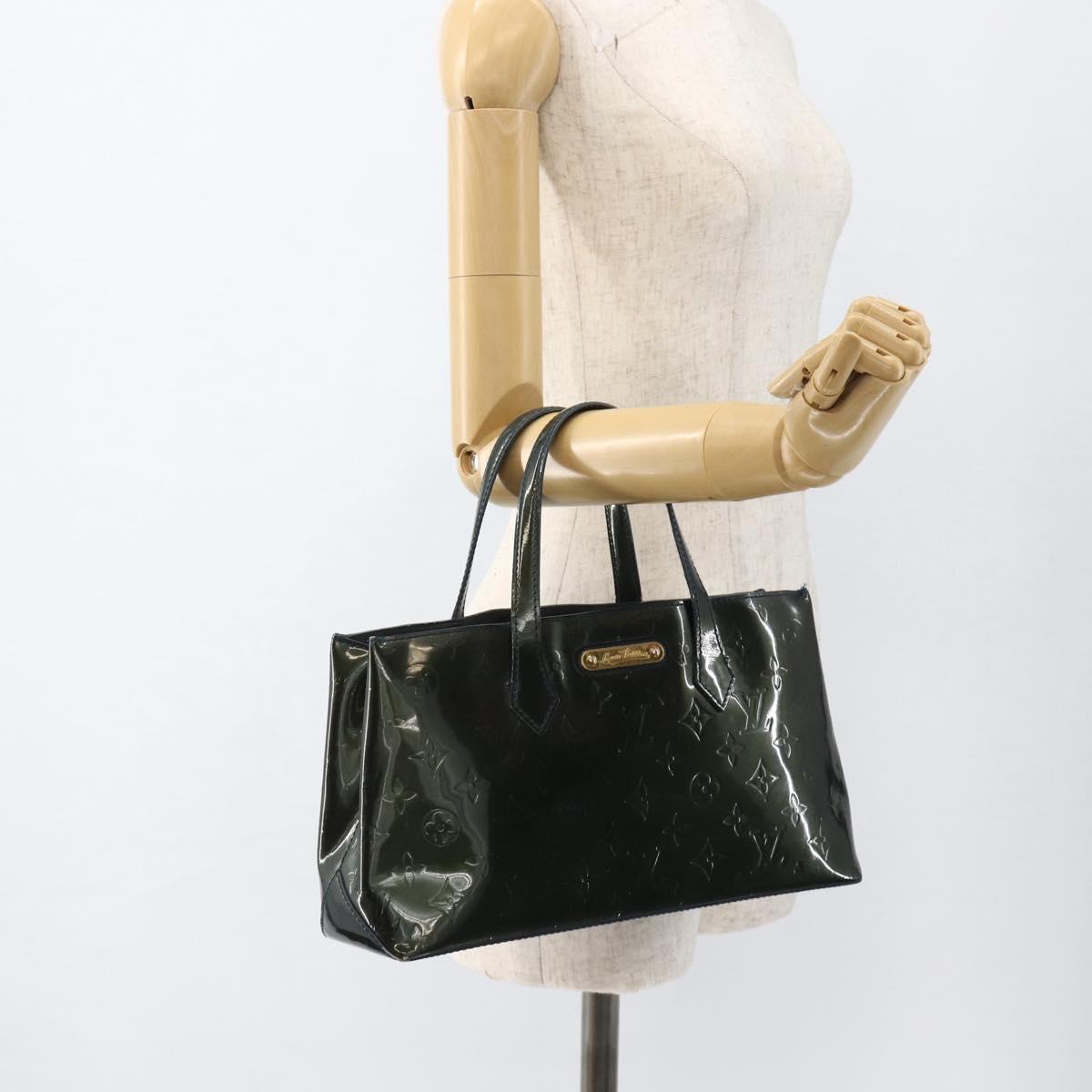 LOUIS VUITTON Monogram Vernis Wilshire PM Bag Bluenuit M93684 LV Auth YKZ597