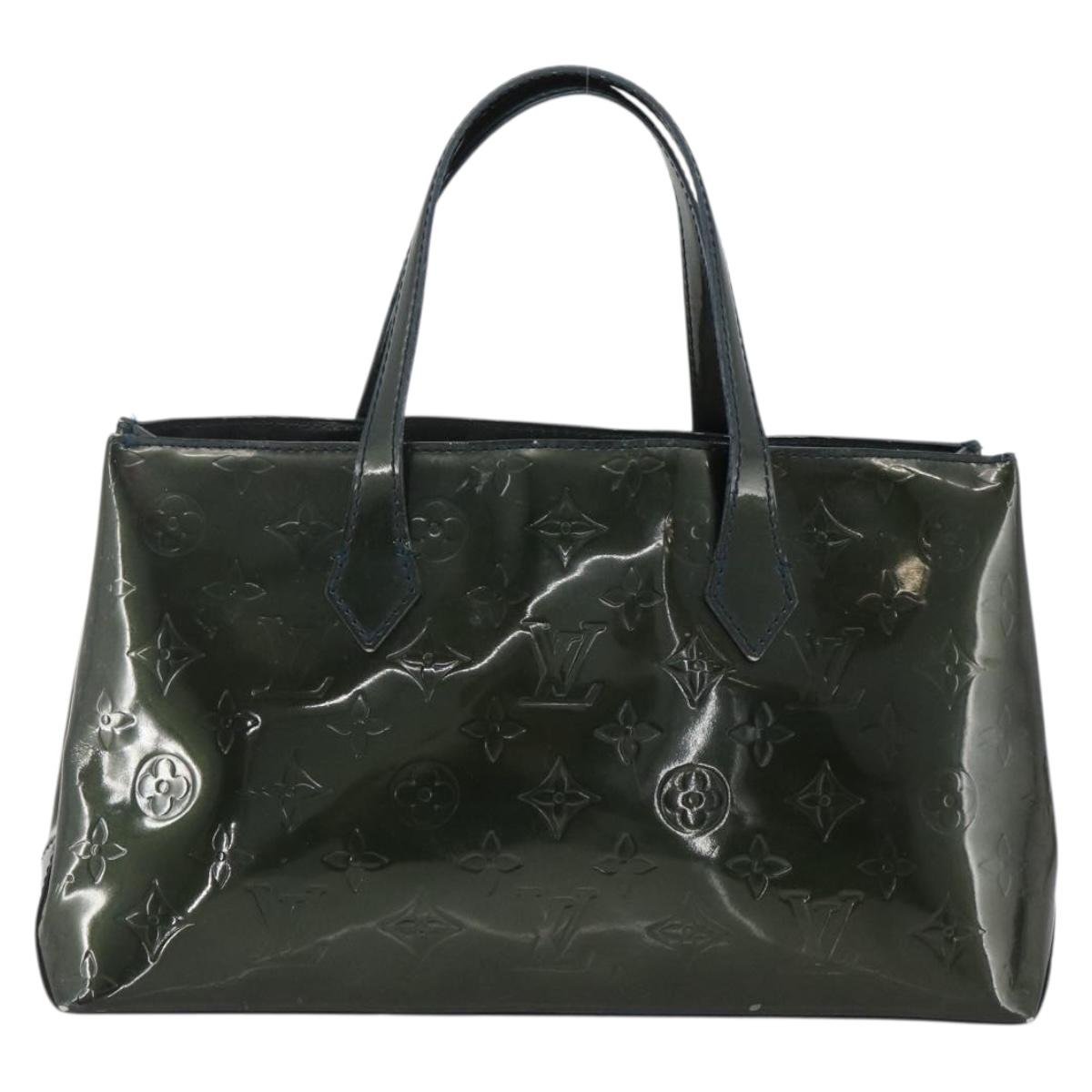 LOUIS VUITTON Monogram Vernis Wilshire PM Bag Bluenuit M93684 LV Auth YKZ597