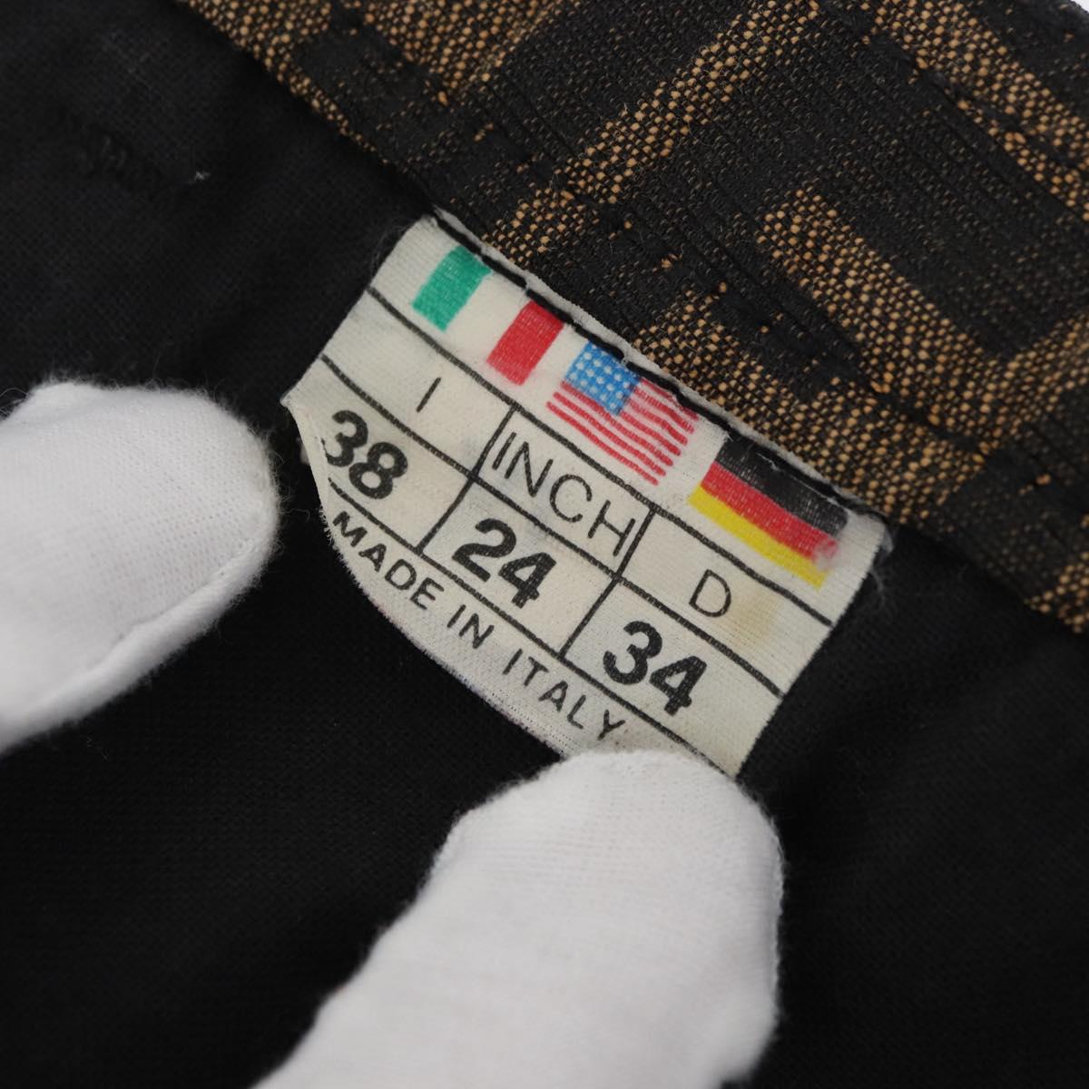FENDI Zucca Canvas Skirt Black Brown Auth YKZ603A
