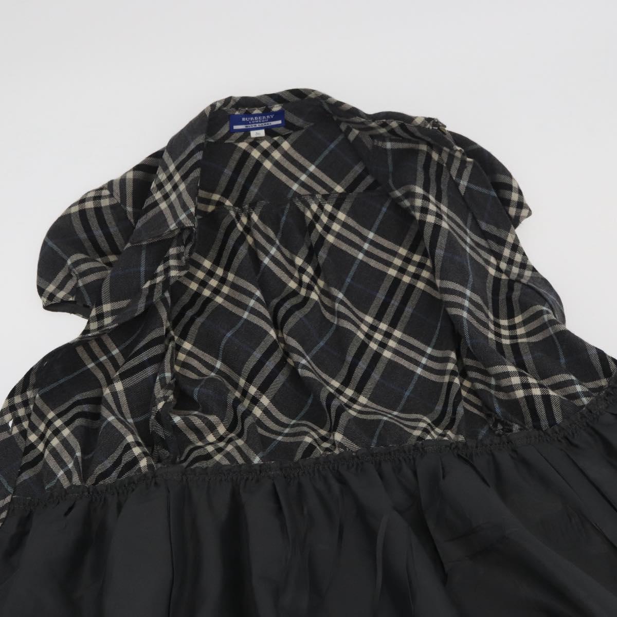 BURBERRY Nova Check One Piece Blue Label Canvas Gray Auth YKZ605A