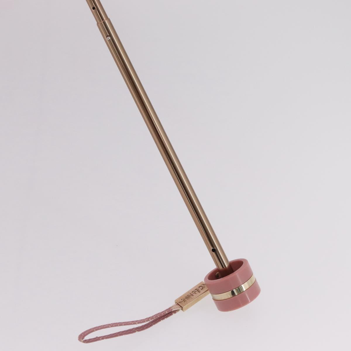CELINE Macadam Canvas Folding Umbrella Nylon Pink Auth YKZ608A