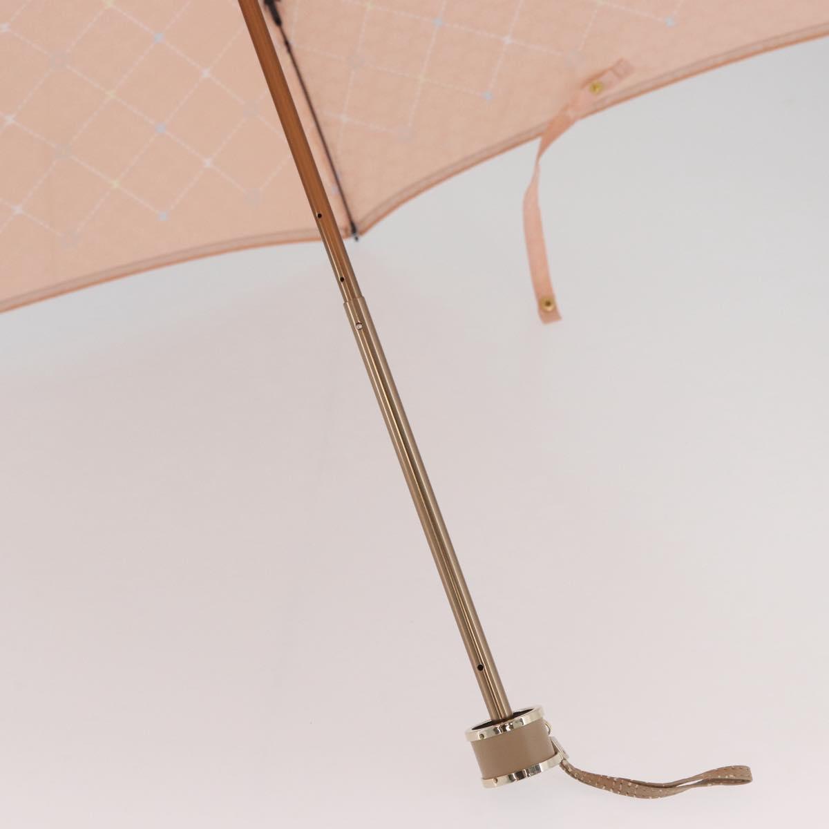 CELINE Macadam Canvas Folding Umbrella Nylon Orange Auth YKZ609A