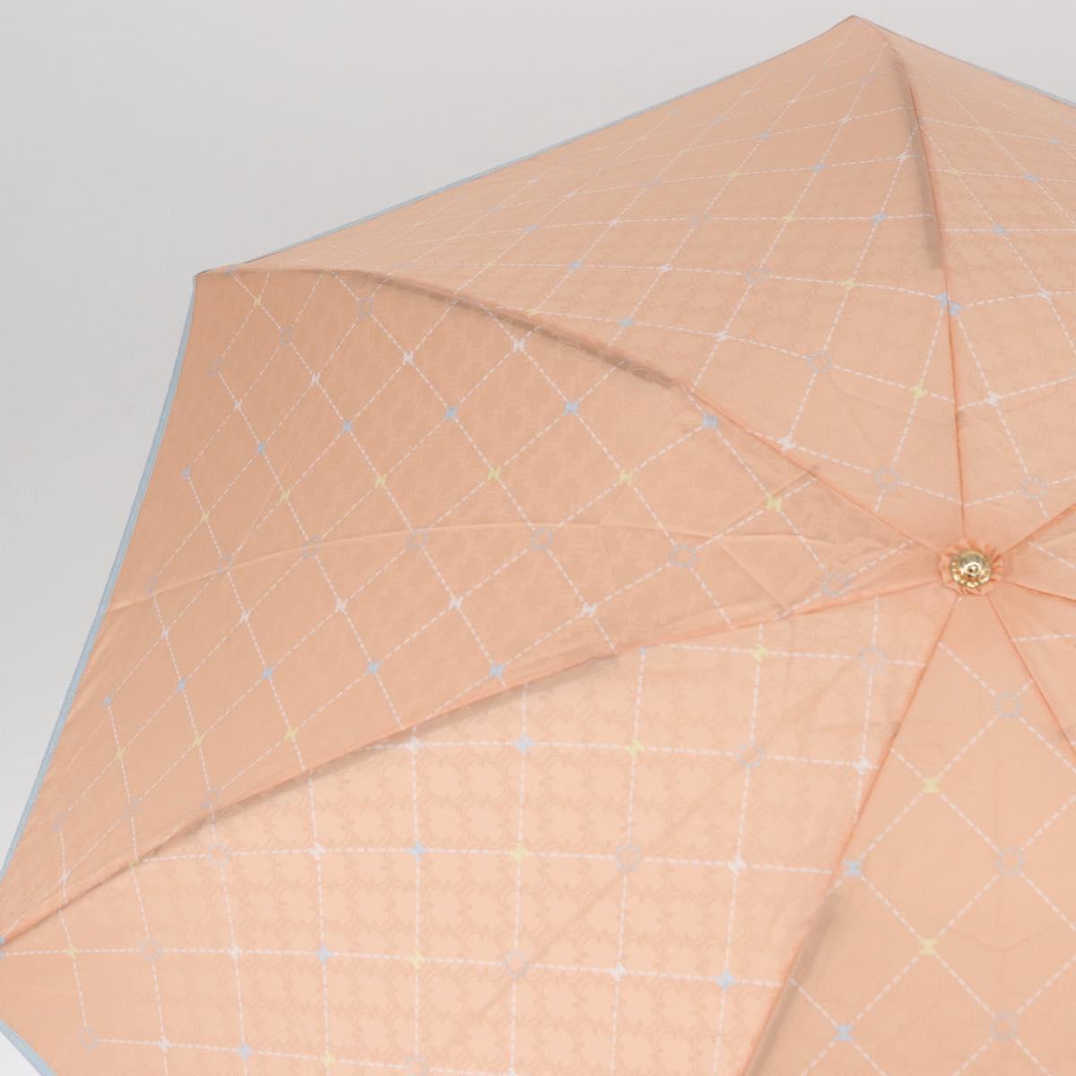 CELINE Macadam Canvas Folding Umbrella Nylon Orange Auth YKZ609A