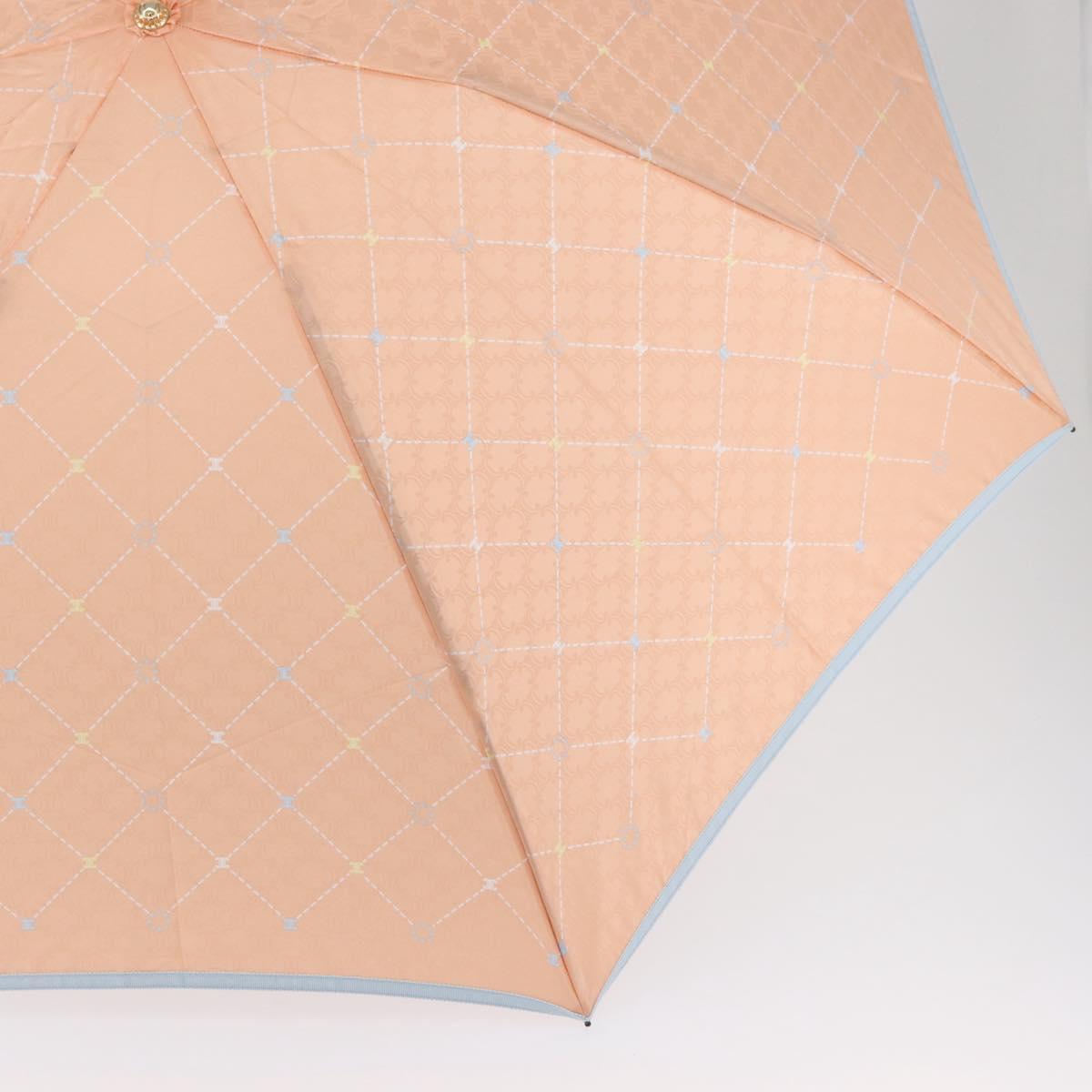 CELINE Macadam Canvas Folding Umbrella Nylon Orange Auth YKZ609A