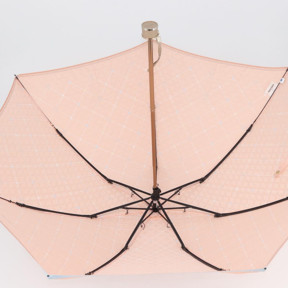 CELINE Macadam Canvas Folding Umbrella Nylon Orange Auth YKZ609A