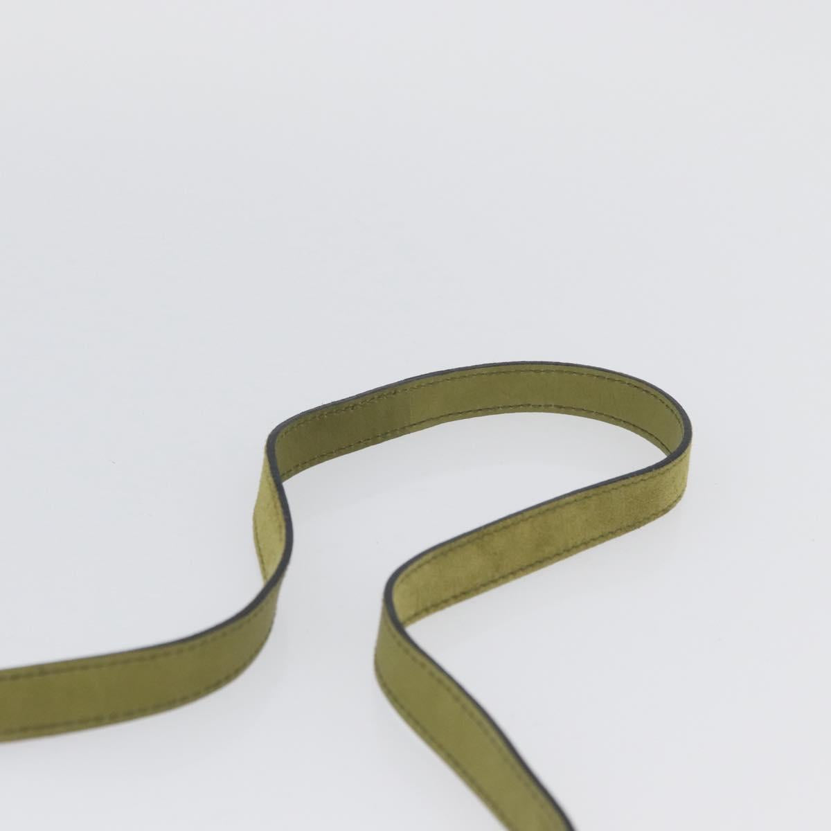 Salvatore Ferragamo Shoulder Bag Suede Green Gold Auth YKZ621