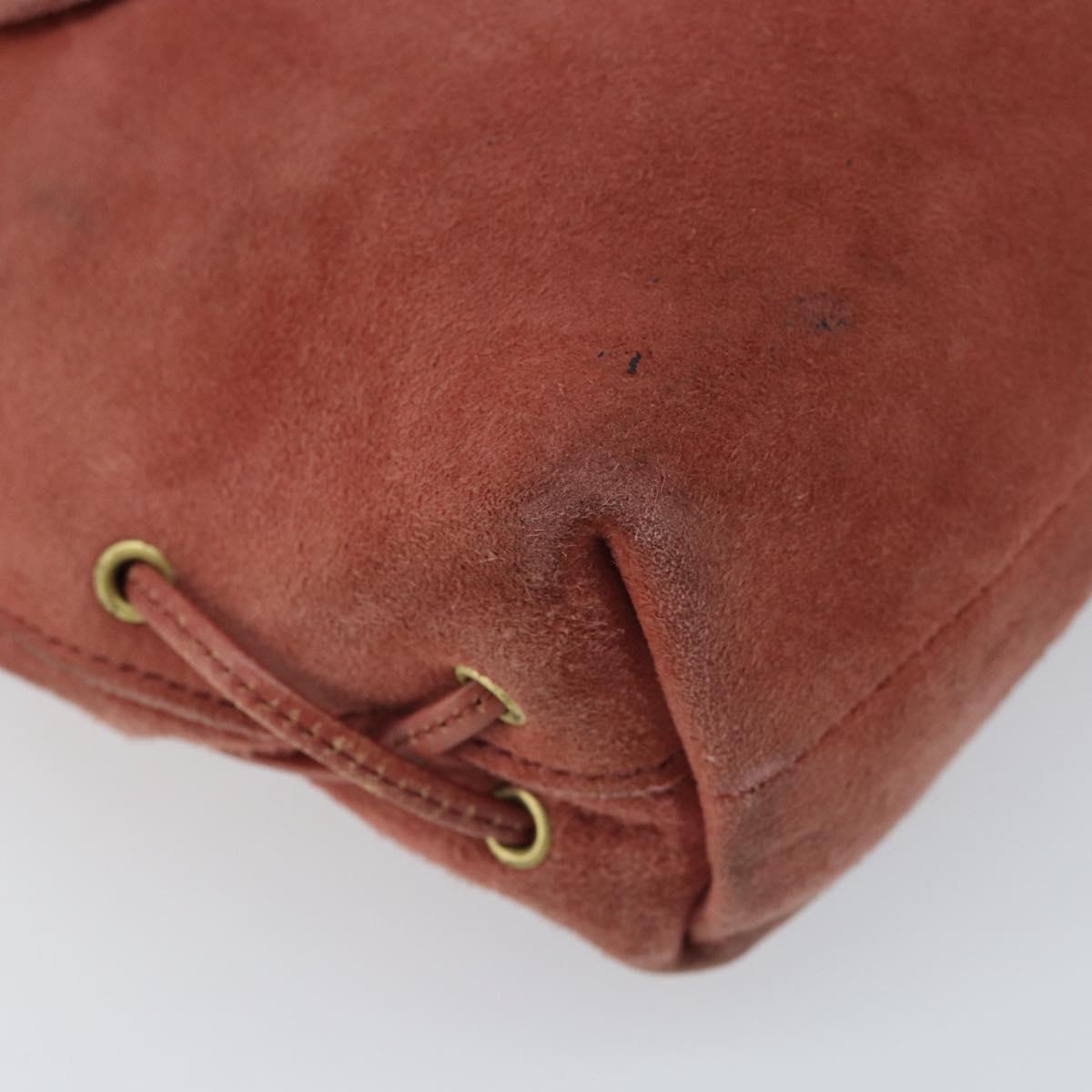 GUCCI Shoulder Bag Suede Pink Gold 95107 Auth YKZ626