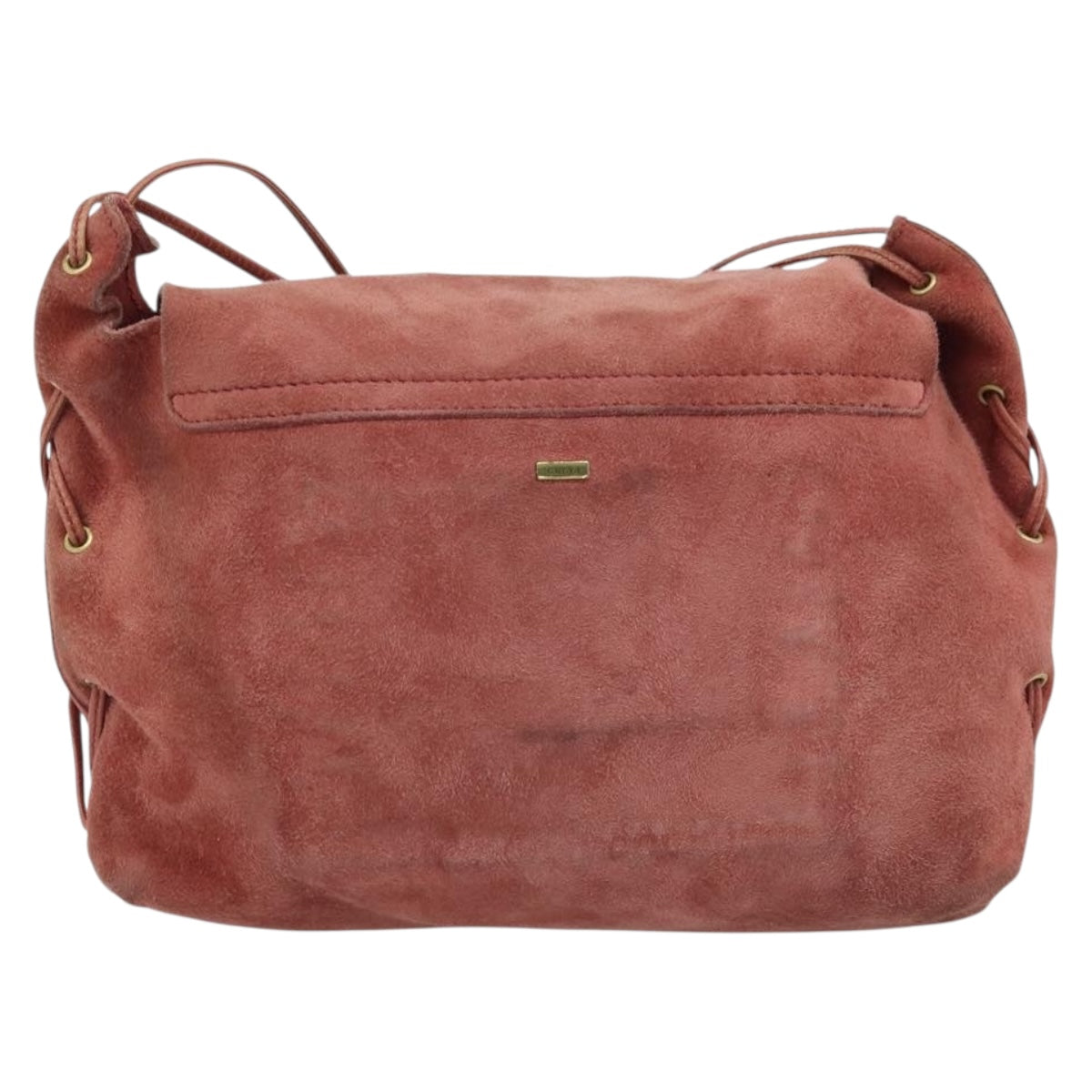 GUCCI Shoulder Bag Suede Pink Gold 95107 Auth YKZ626