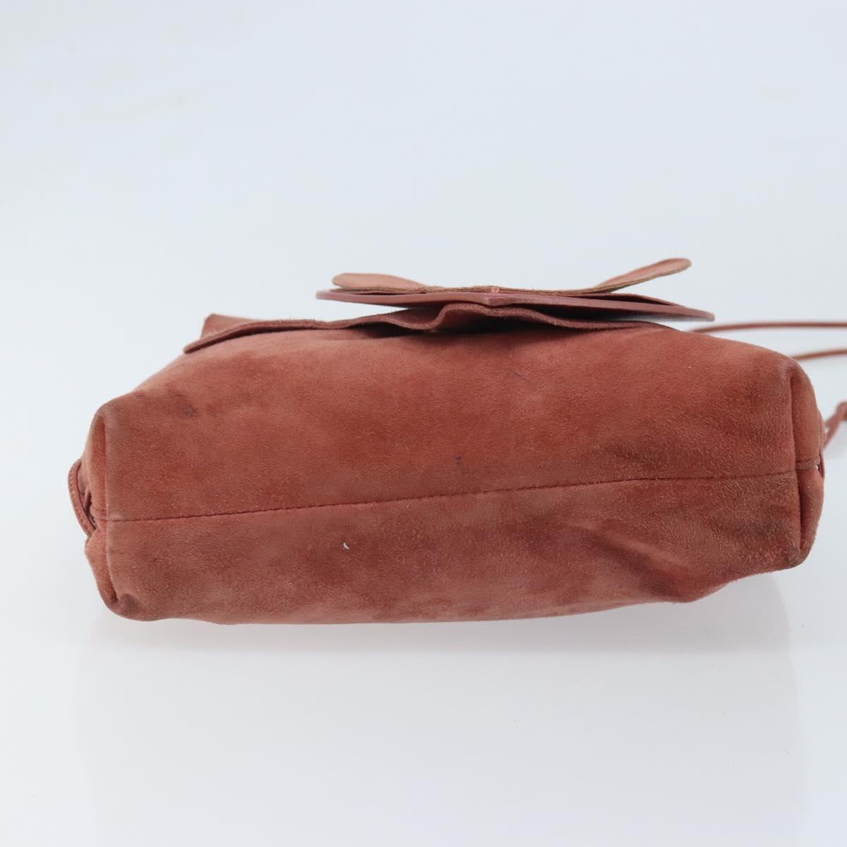 GUCCI Shoulder Bag Suede Pink Gold 95107 Auth YKZ626