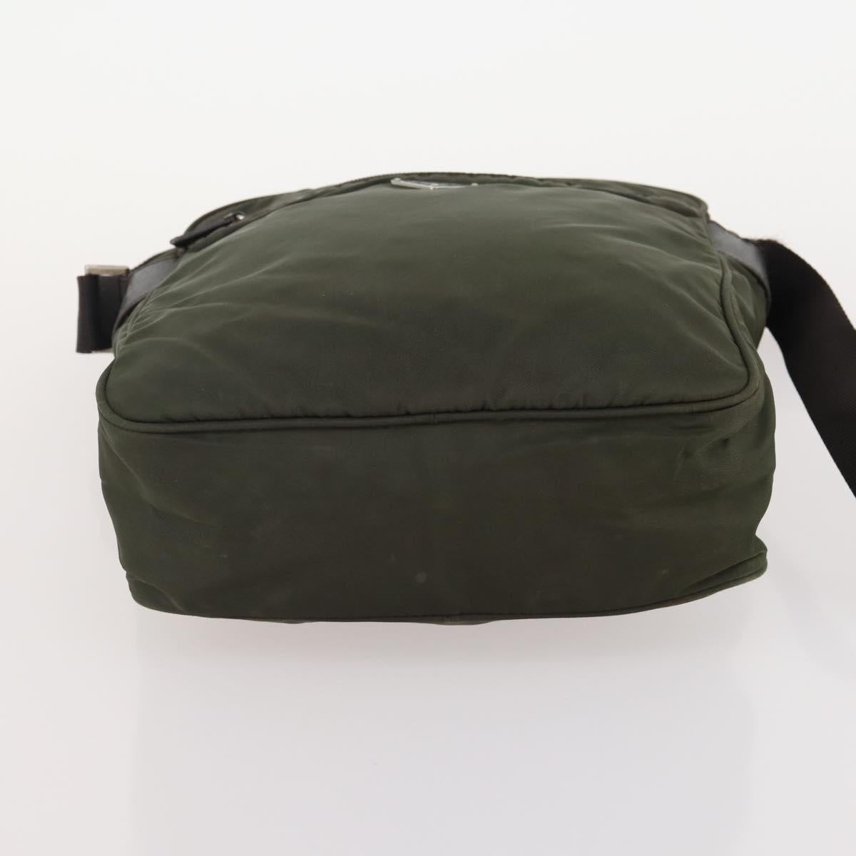 PRADA Shoulder Bag Nylon Leather 3 Set Beige Khaki Auth YKZ717