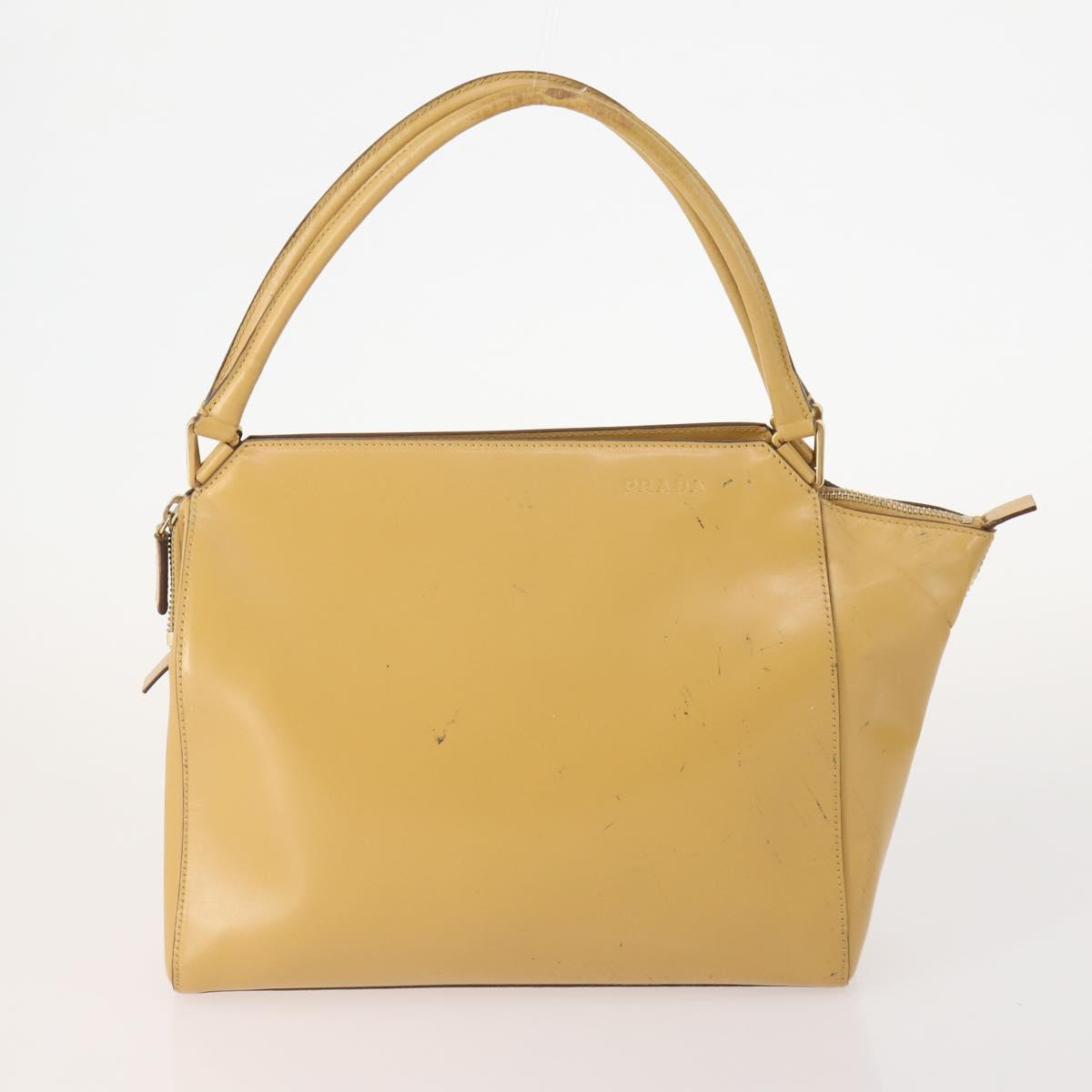 PRADA Shoulder Bag Nylon Leather 3 Set Beige Khaki Auth YKZ717
