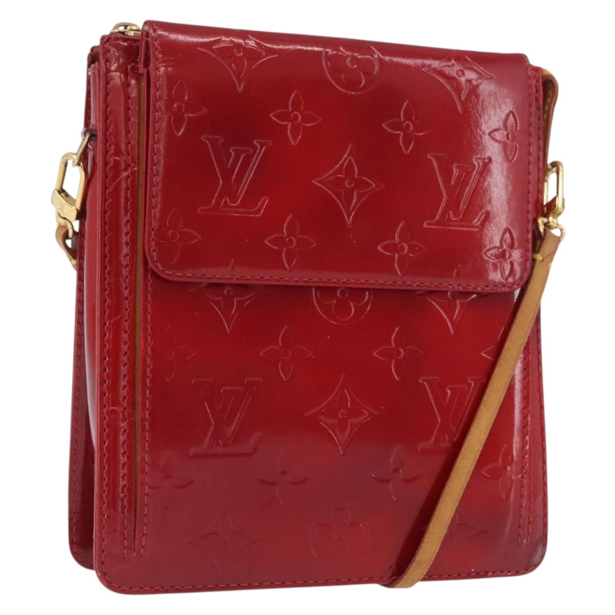 LOUIS VUITTON Monogram Vernis Motto Accessory Pouch Red M91137 LV Auth YKZ724