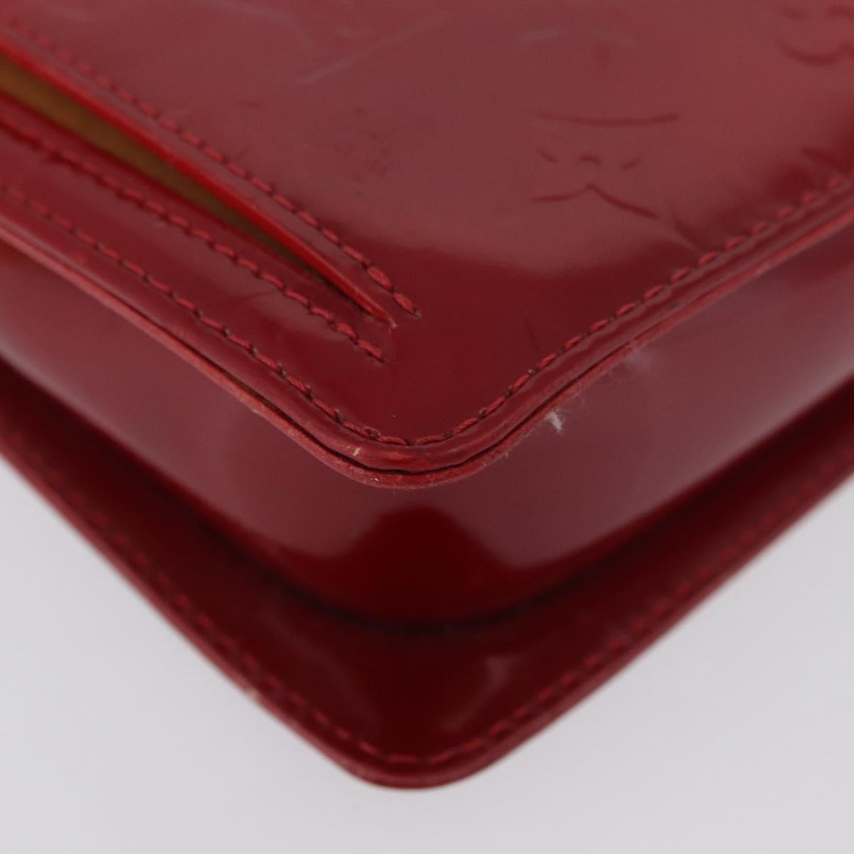 LOUIS VUITTON Monogram Vernis Motto Accessory Pouch Red M91137 LV Auth YKZ724