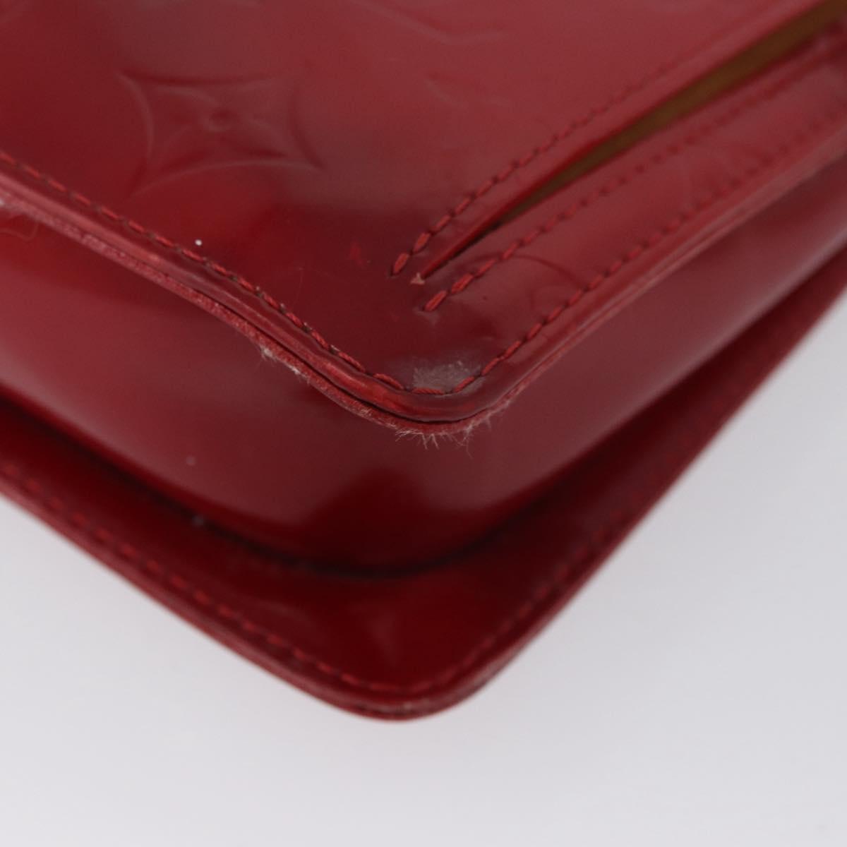 LOUIS VUITTON Monogram Vernis Motto Accessory Pouch Red M91137 LV Auth YKZ724