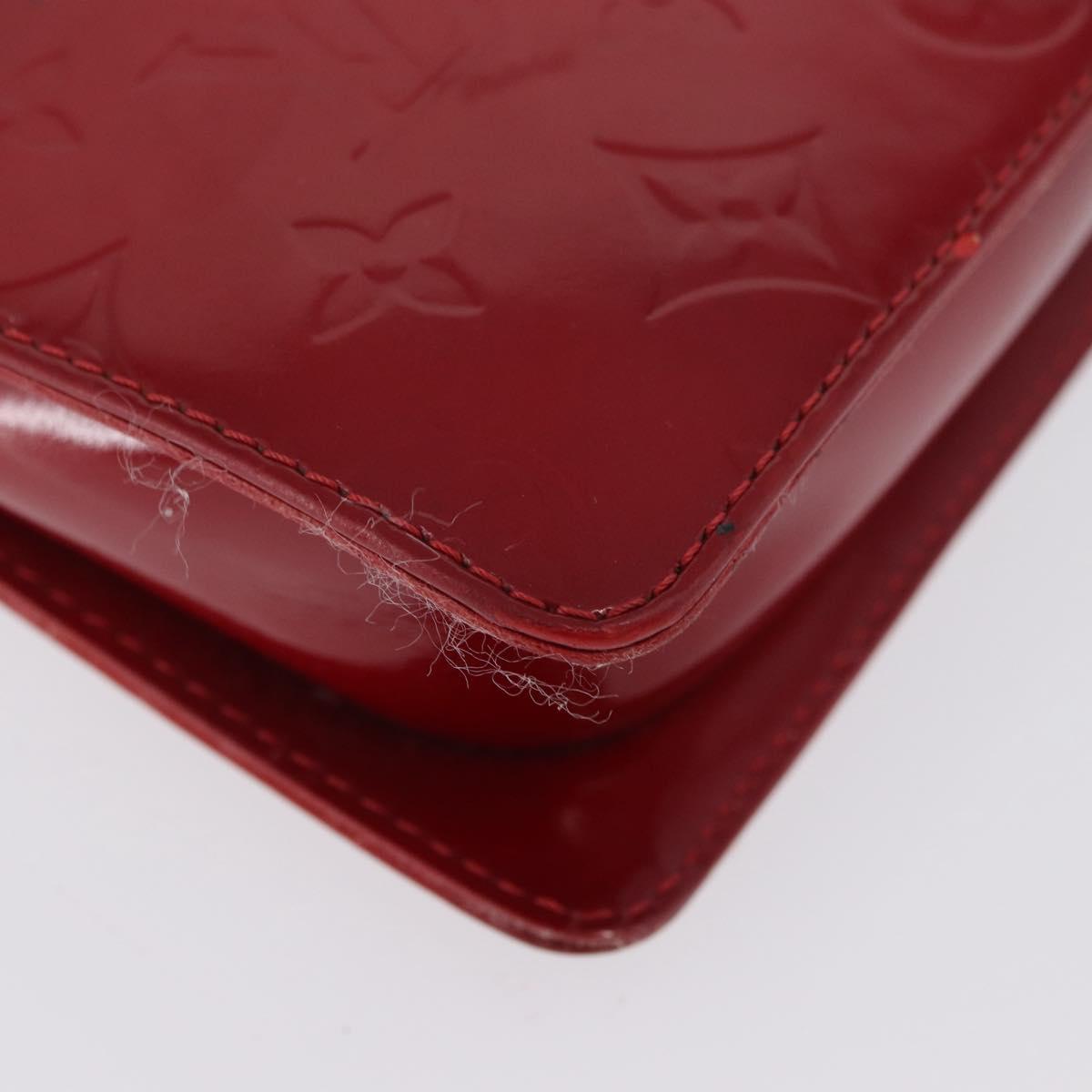 LOUIS VUITTON Monogram Vernis Motto Accessory Pouch Red M91137 LV Auth YKZ724