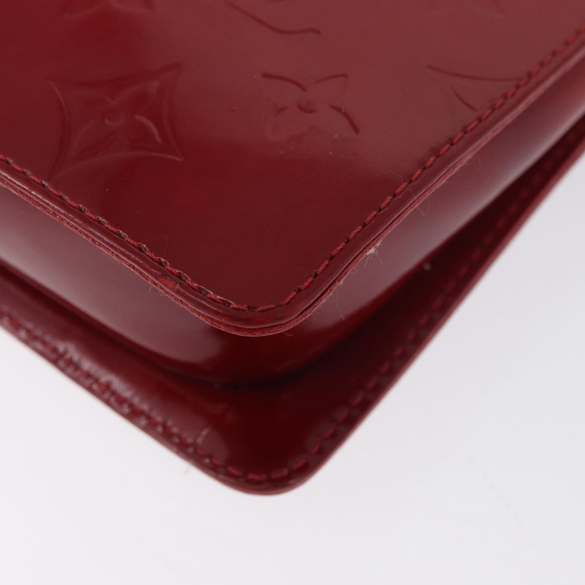 LOUIS VUITTON Monogram Vernis Motto Accessory Pouch Red M91137 LV Auth YKZ724
