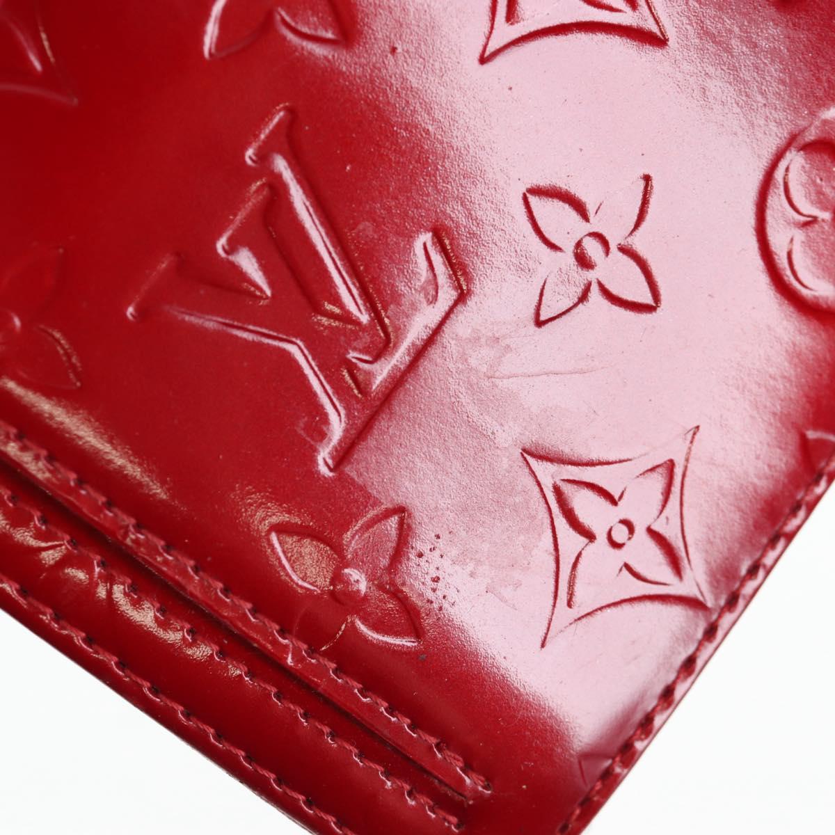 LOUIS VUITTON Monogram Vernis Motto Accessory Pouch Red M91137 LV Auth YKZ724