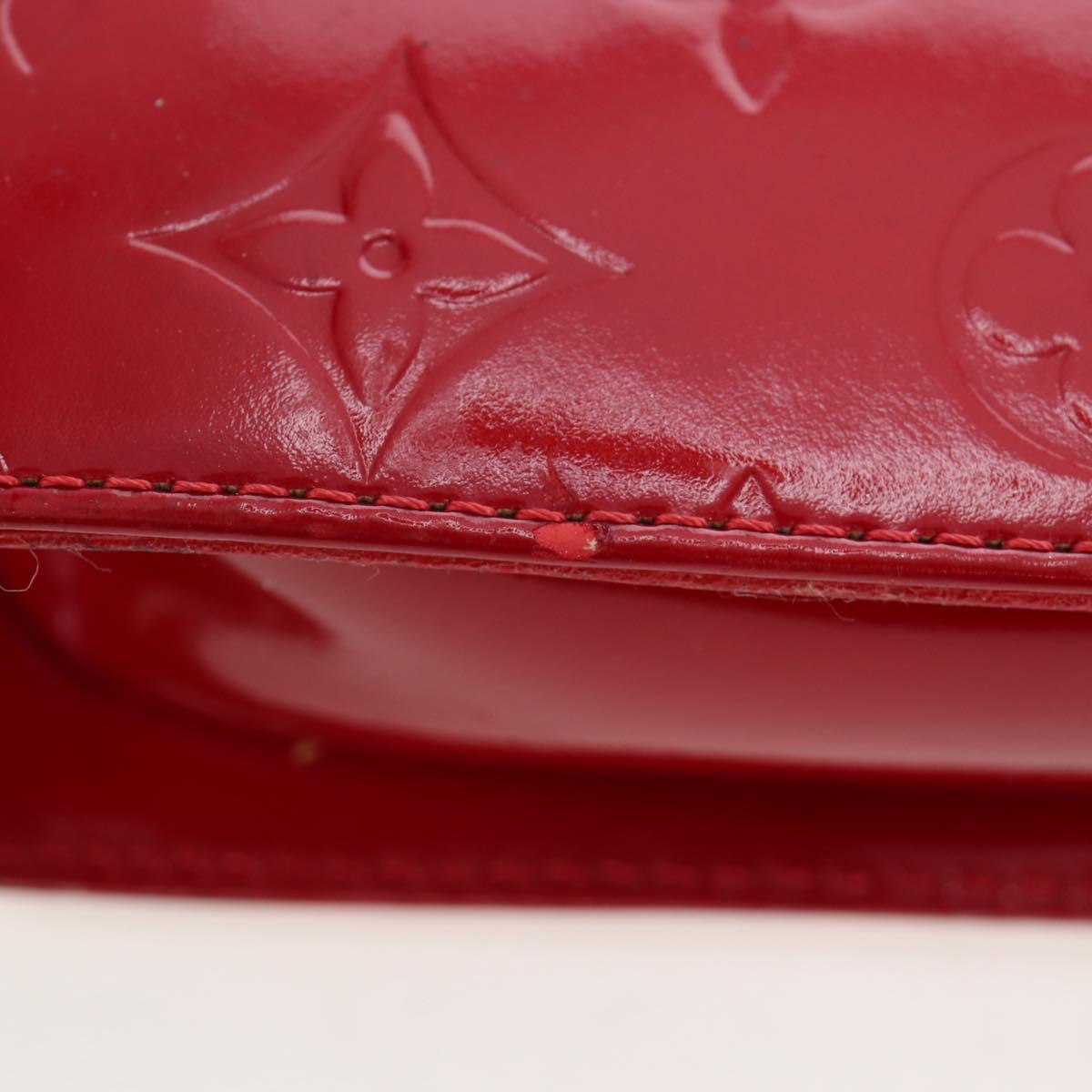 LOUIS VUITTON Monogram Vernis Motto Accessory Pouch Red M91137 LV Auth YKZ724