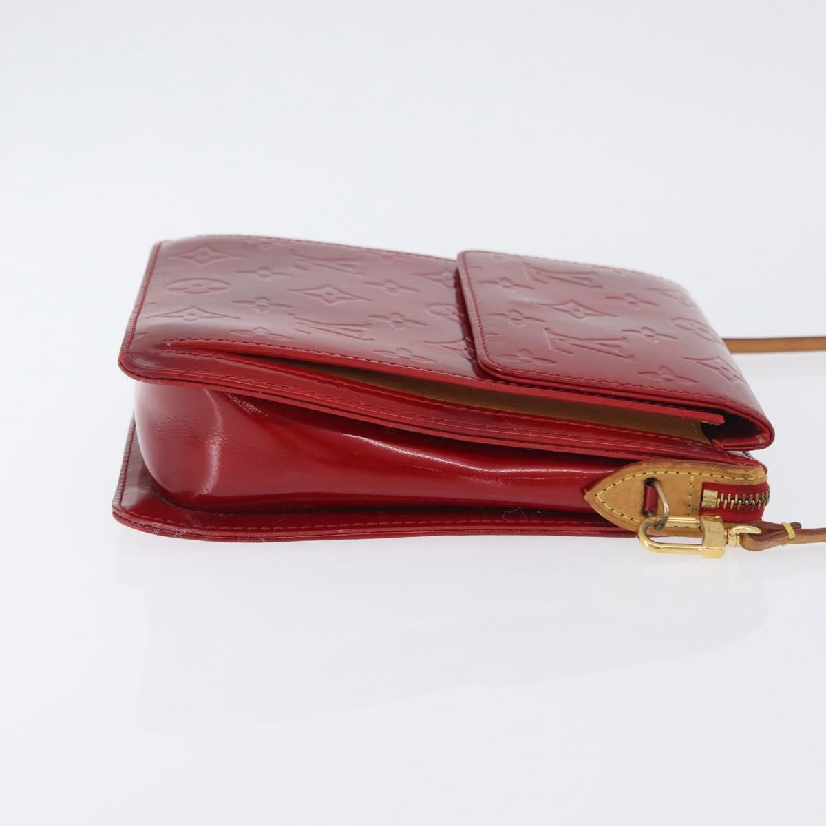 LOUIS VUITTON Monogram Vernis Motto Accessory Pouch Red M91137 LV Auth YKZ724