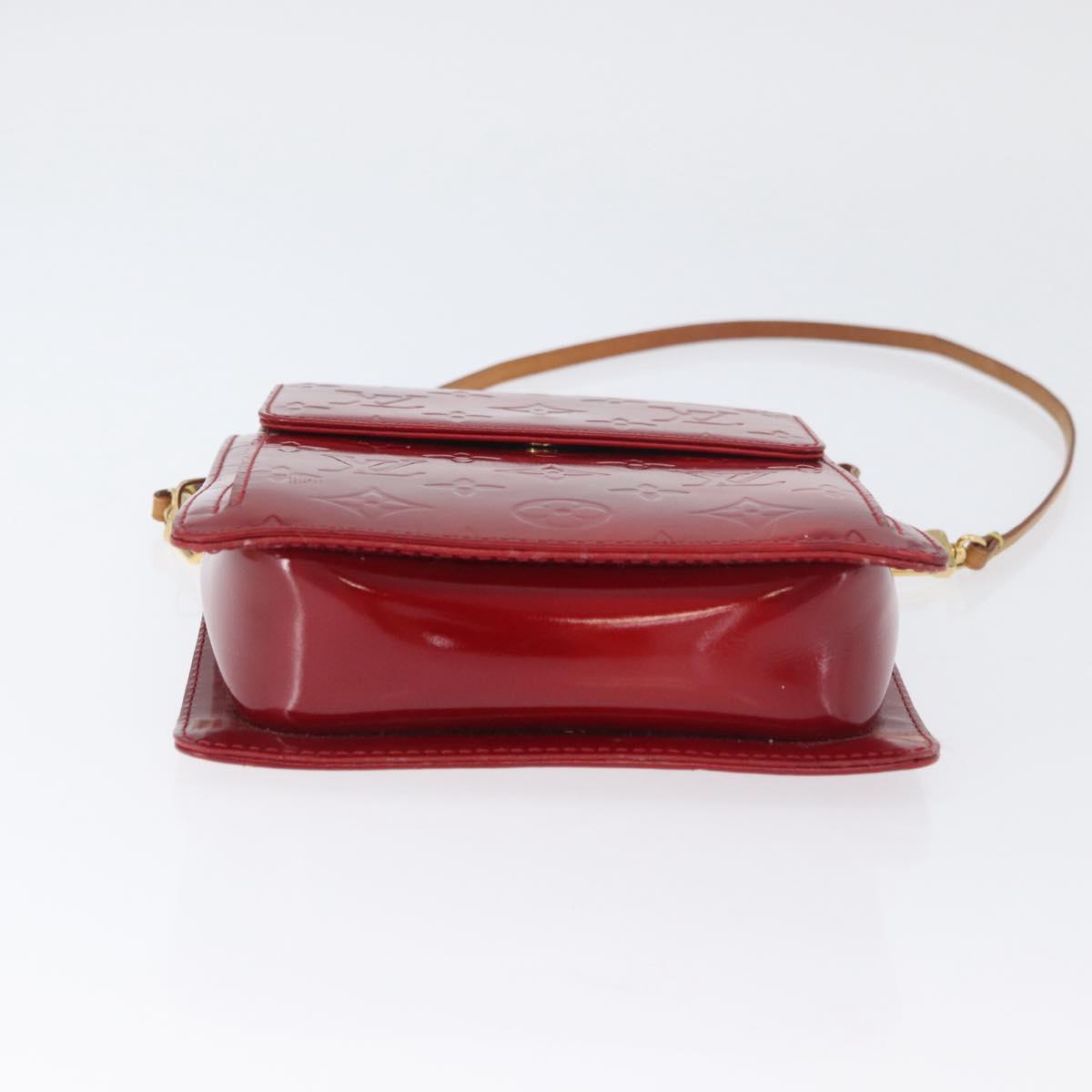 LOUIS VUITTON Monogram Vernis Motto Accessory Pouch Red M91137 LV Auth YKZ724