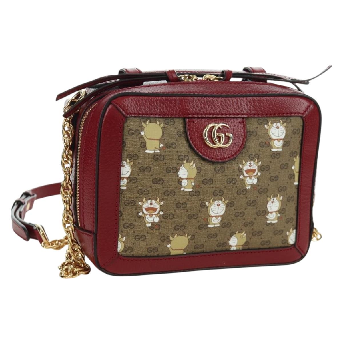 GUCCI Micro GG Supreme Doraemon Collaboration Bag PVC 655596 Auth YKZ730SAM