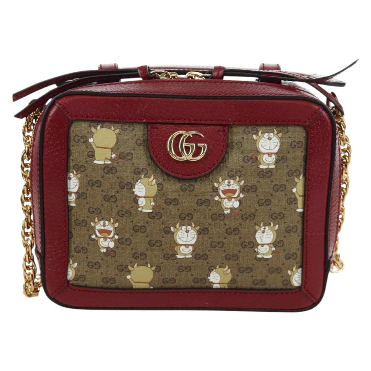 GUCCI Micro GG Supreme Doraemon Collaboration Bag PVC 655596 Auth YKZ730SAM