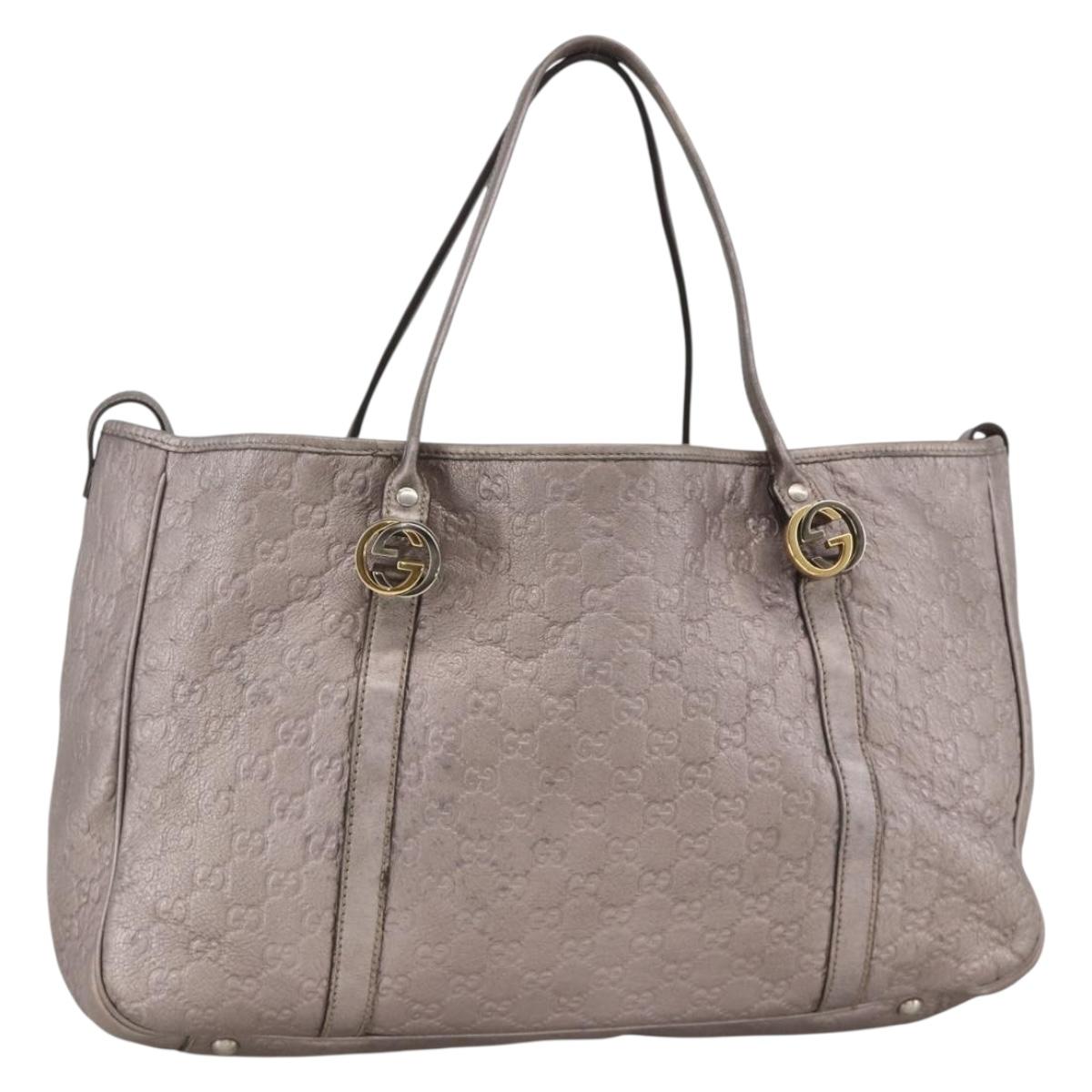 GUCCI GG Canvas Guccissima Miss GG Bag Leather Pink Silver 282956 Auth YKZ740