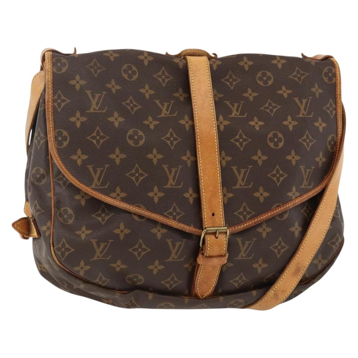 LOUIS VUITTON Monogram Saumur 35 Shoulder Bag M42254 LV Auth YKZ742