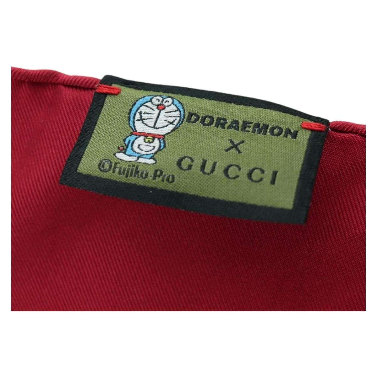 GUCCI Micro GG Doraemon Scarf Silk Beige Auth YKZ755M