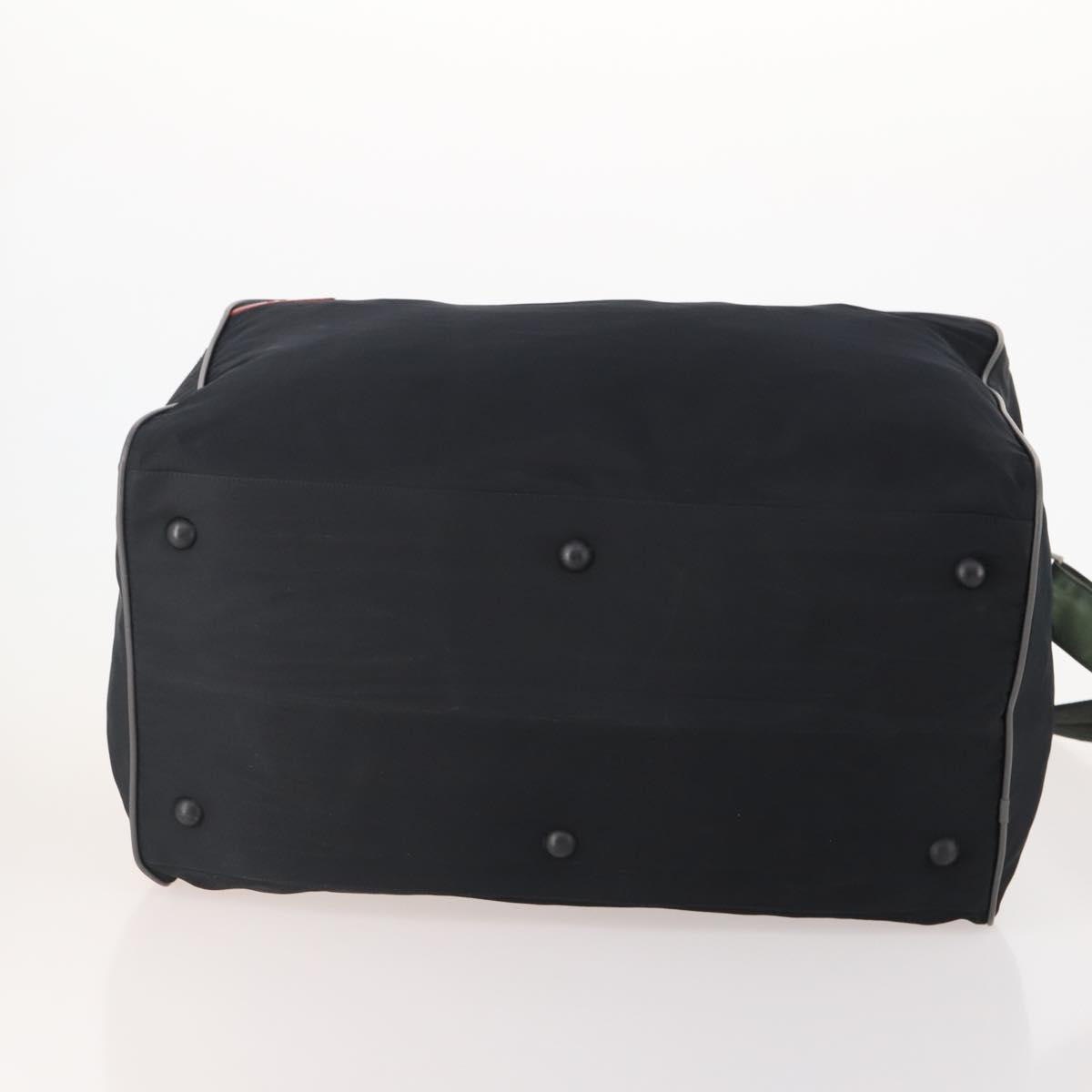 PRADA Sports Boston Bag Nylon 2way Black Silver Auth YKZ775