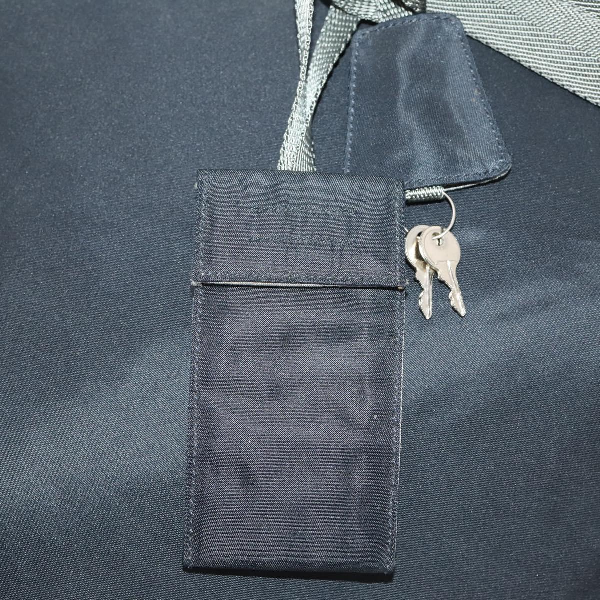PRADA Sports Boston Bag Nylon 2way Black Silver Auth YKZ775