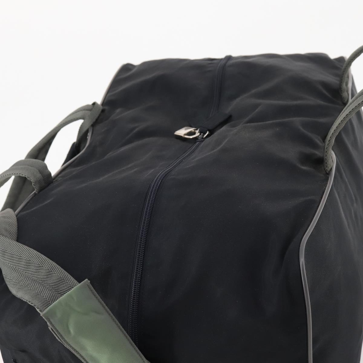PRADA Sports Boston Bag Nylon 2way Black Silver Auth YKZ775