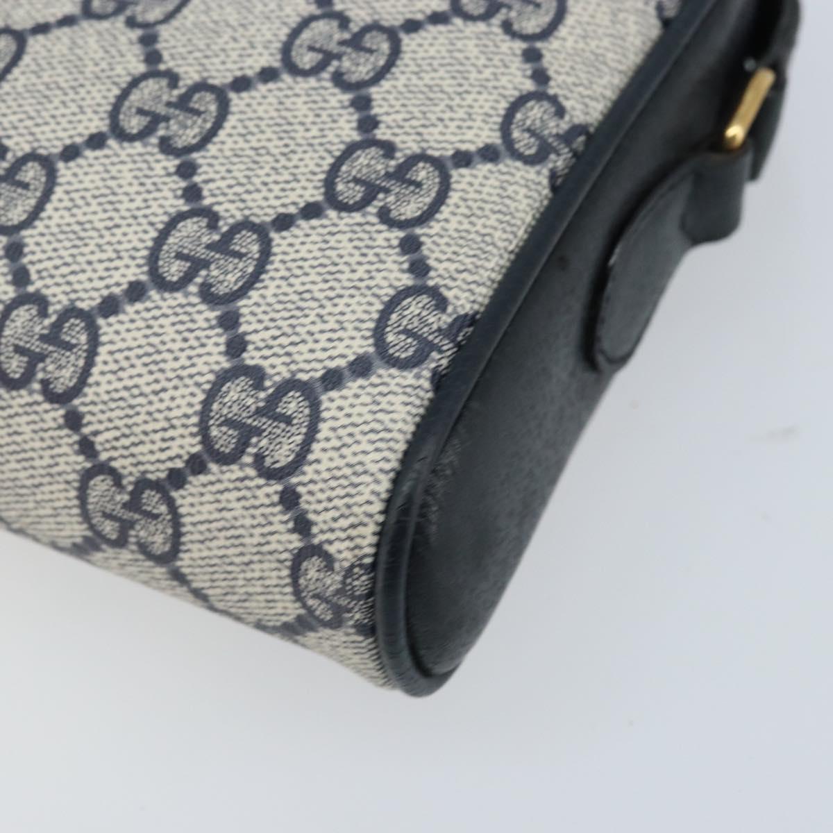 GUCCI GG Supreme Sherry Line Shoulder Bag PVC Navy Gold 10 02 055 Auth YKZ781