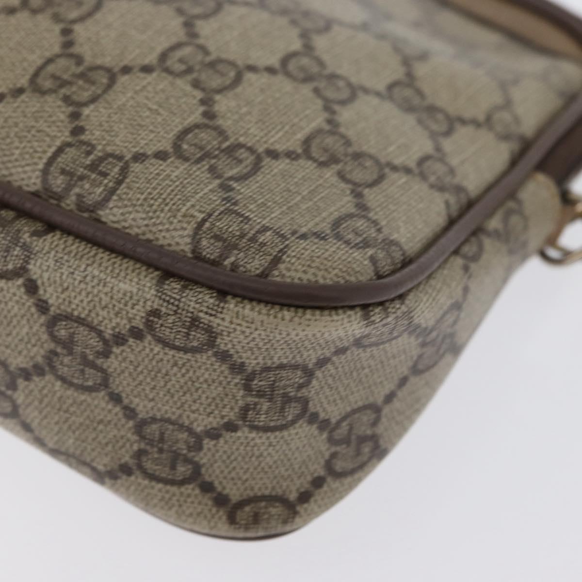 GUCCI GG Supreme Shoulder Bag PVC Beige Gold 97 02 068 Auth YKZ783