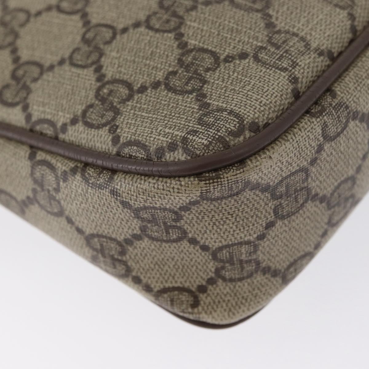 GUCCI GG Supreme Shoulder Bag PVC Beige Gold 97 02 068 Auth YKZ783