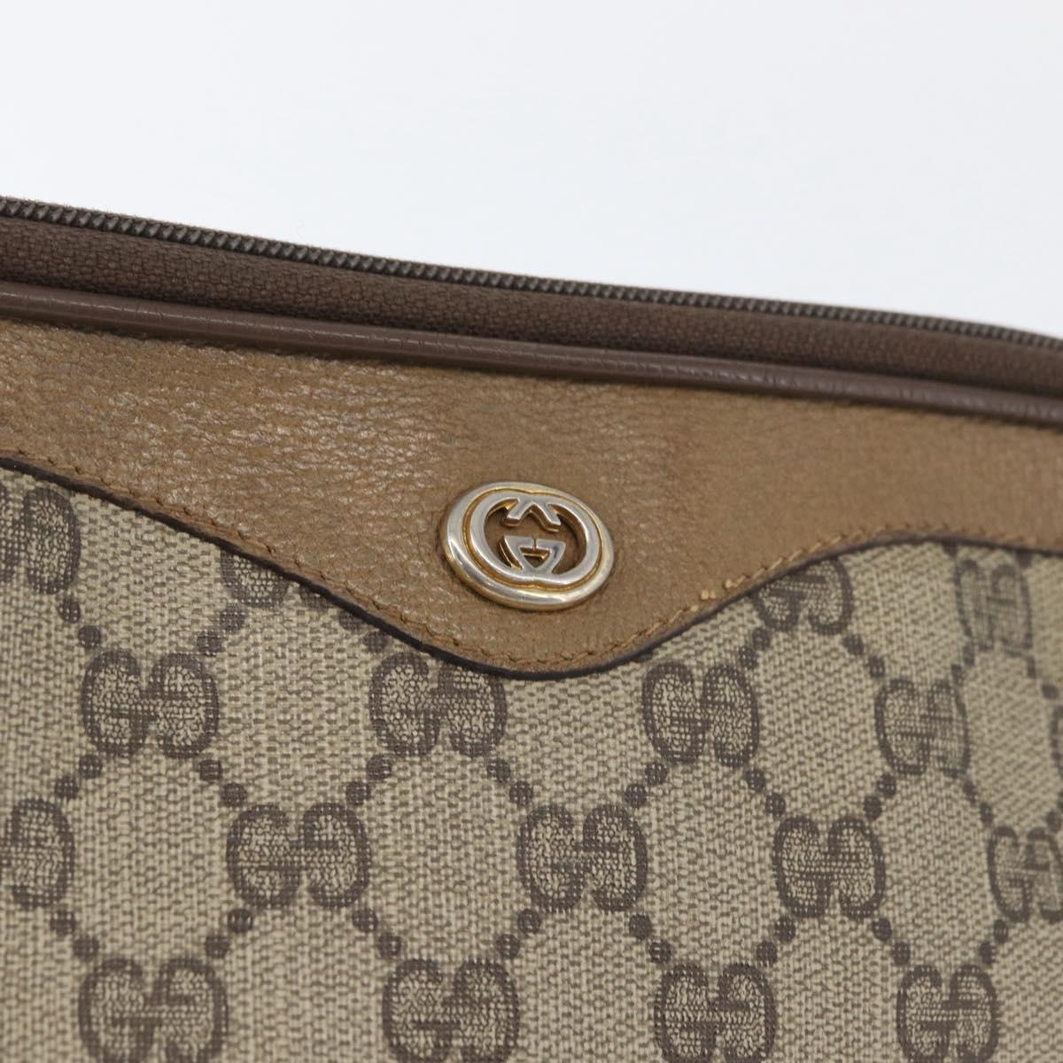 GUCCI GG Supreme Shoulder Bag PVC Beige Gold 97 02 068 Auth YKZ783