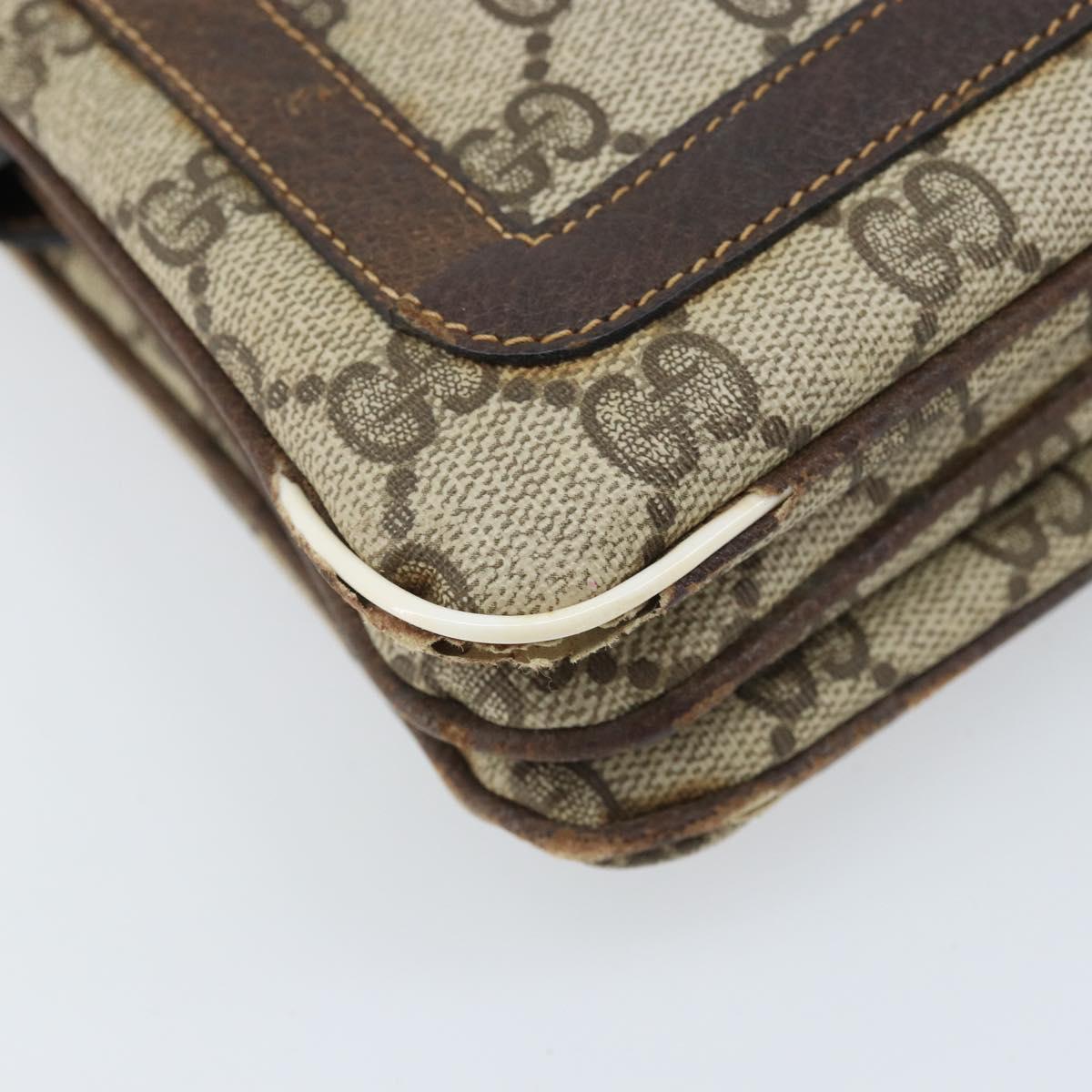 GUCCI GG Supreme Web Sherry Line Shoulder Bag PVC Beige Gold 010 378 Auth YKZ785