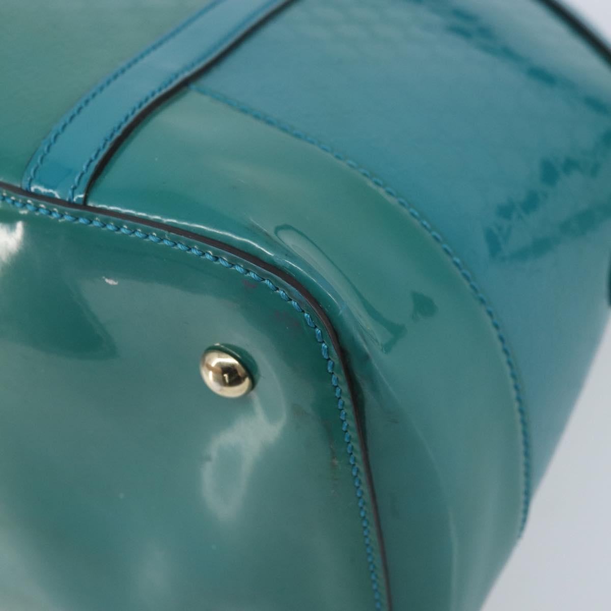 GUCCI Micro GG Supreme Hand Bag PVC 2way Outlet Green Silver Auth YKZ787