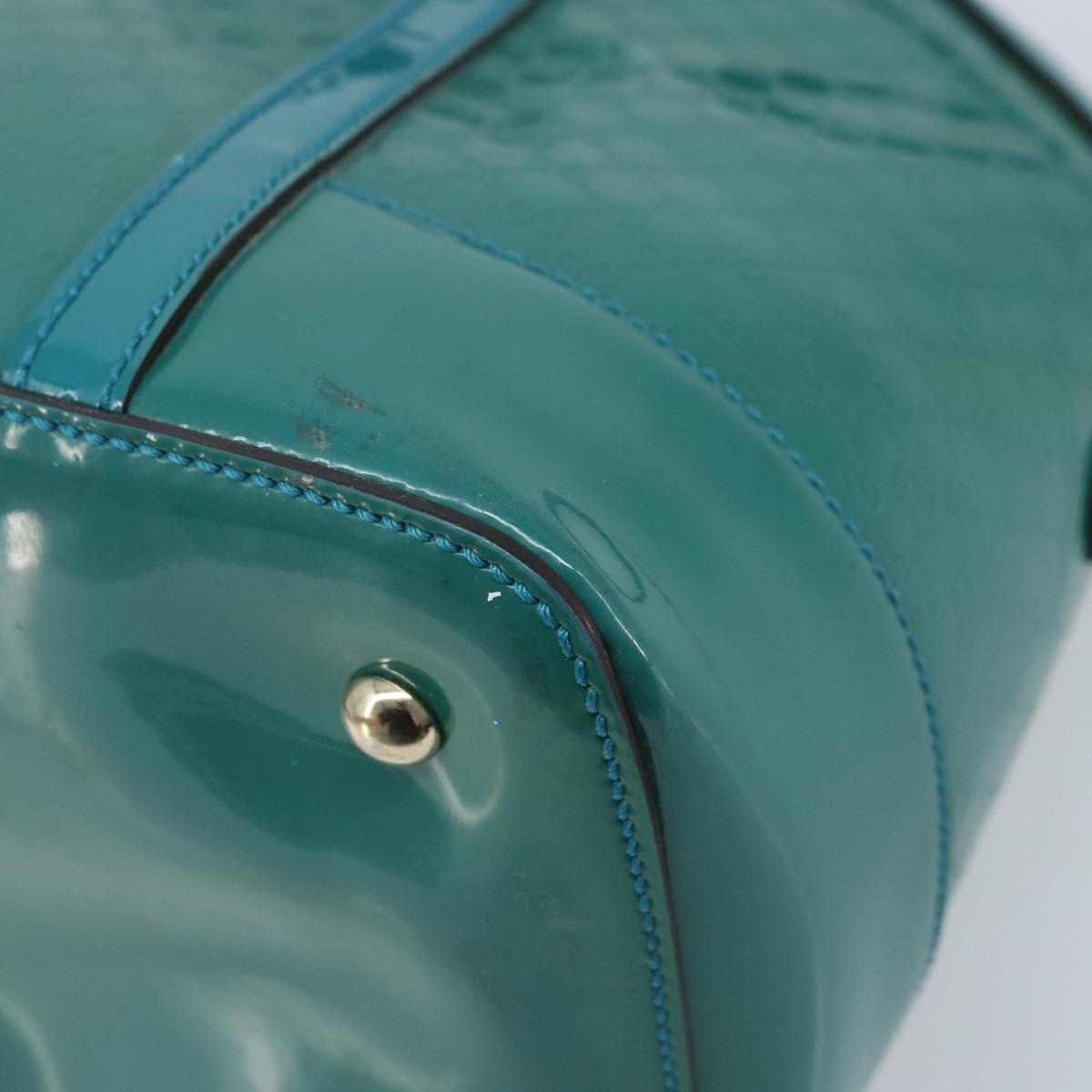 GUCCI Micro GG Supreme Hand Bag PVC 2way Outlet Green Silver Auth YKZ787