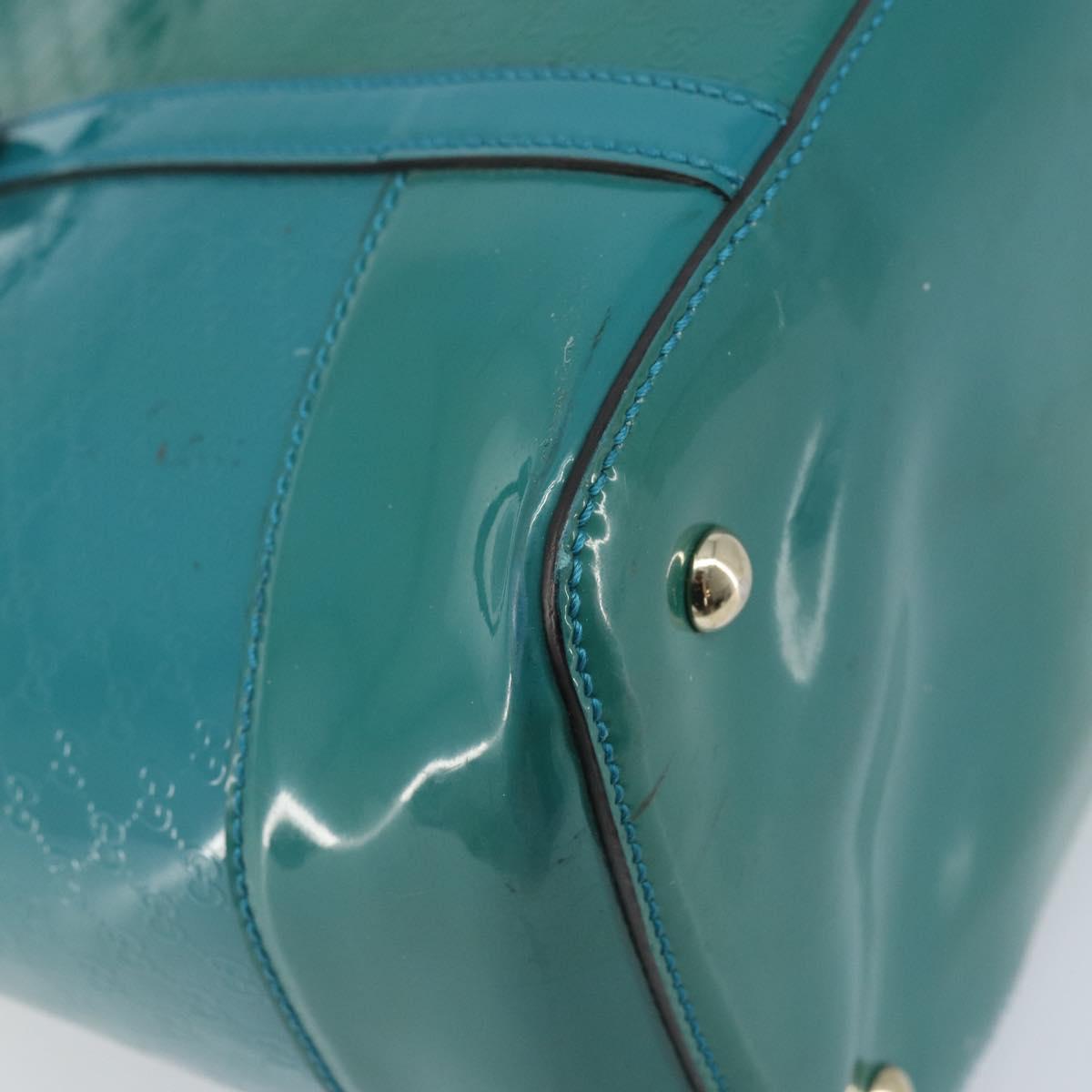 GUCCI Micro GG Supreme Hand Bag PVC 2way Outlet Green Silver Auth YKZ787