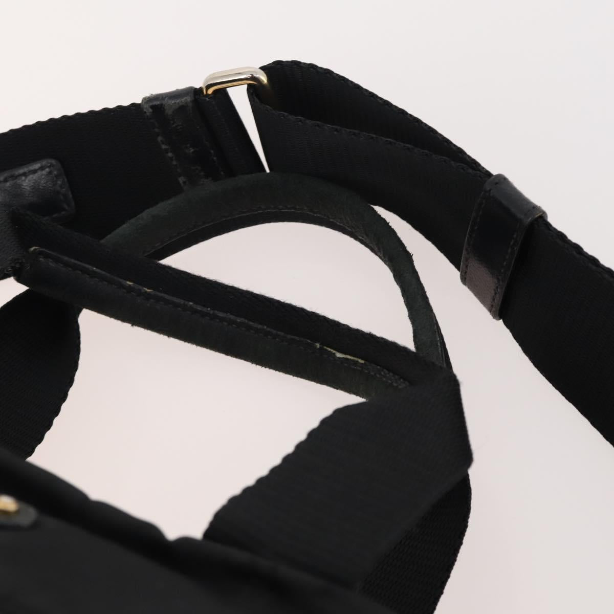 PRADA Hand Bag Nylon 2way Black Gold Auth YKZ792