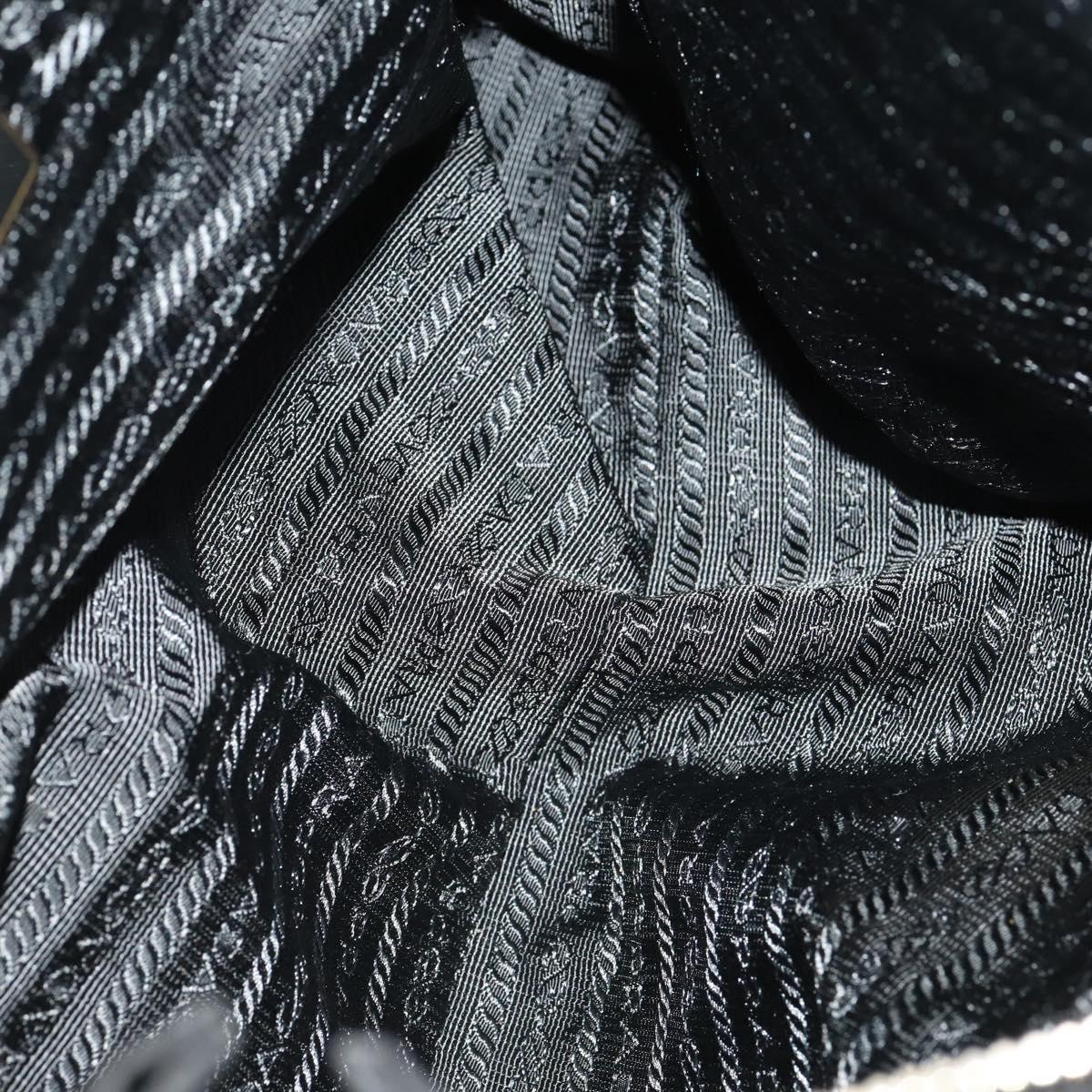 PRADA Hand Bag Nylon 2way Black Gold Auth YKZ792