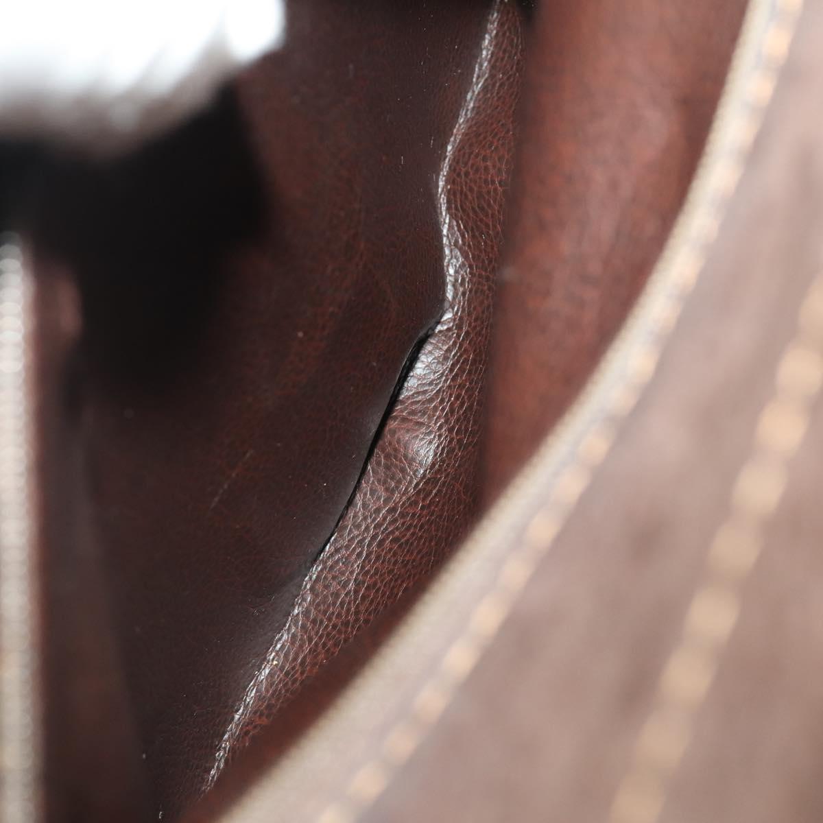 FENDI Shoulder Bag Suede 2way Brown Gold Auth YKZ803