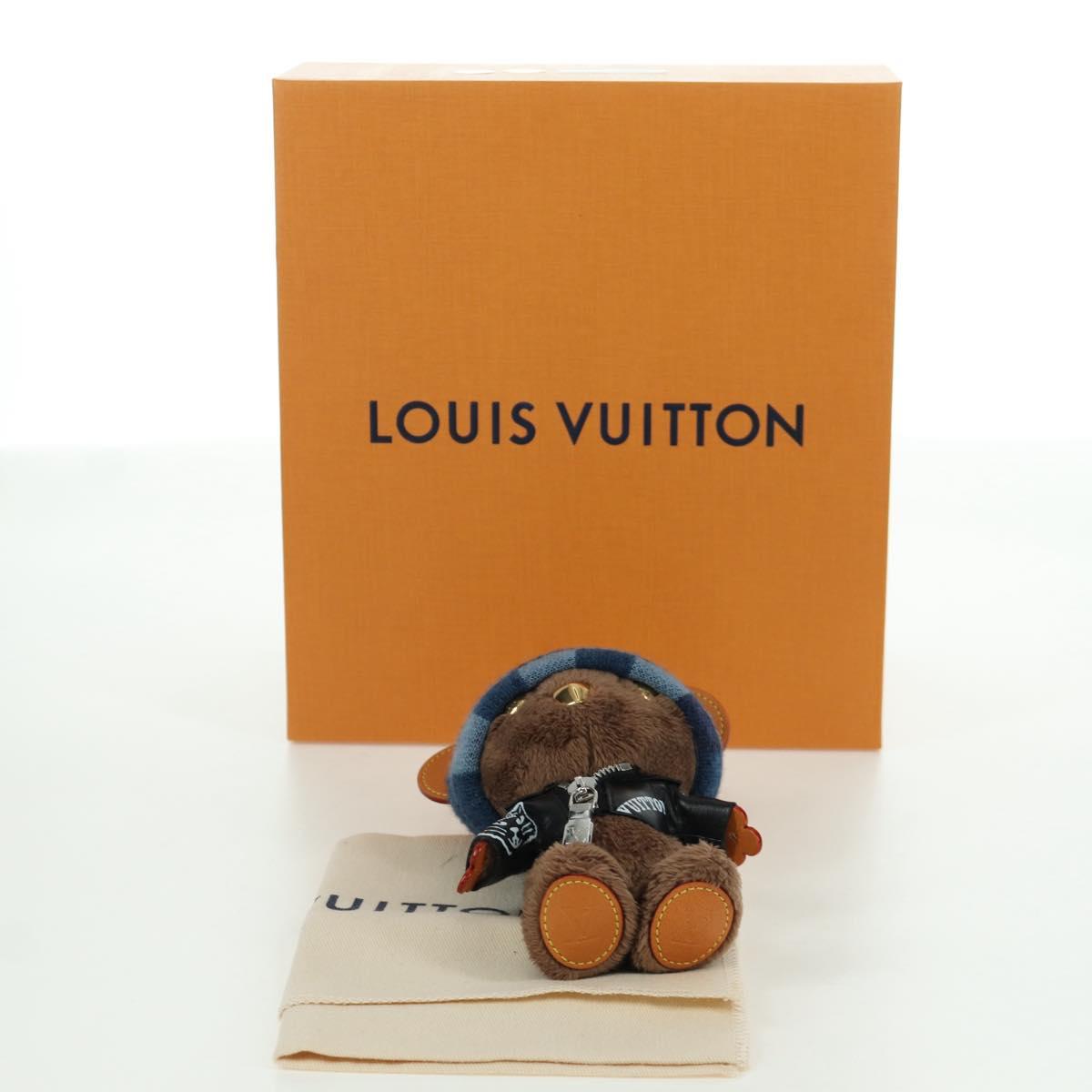 LOUIS VUITTON Bear Bag Charm Leather Brown M03206 LV Auth YKZ811SAM
