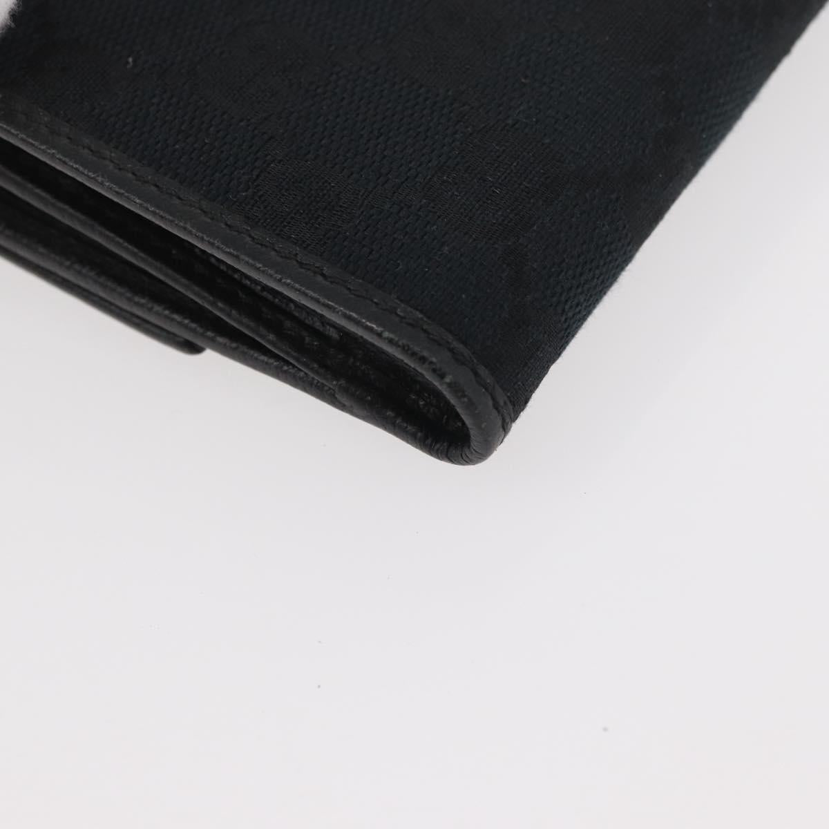 GUCCI GG Canvas Pretty Wallet Black Gold Navy 167466 Auth YKZ814A