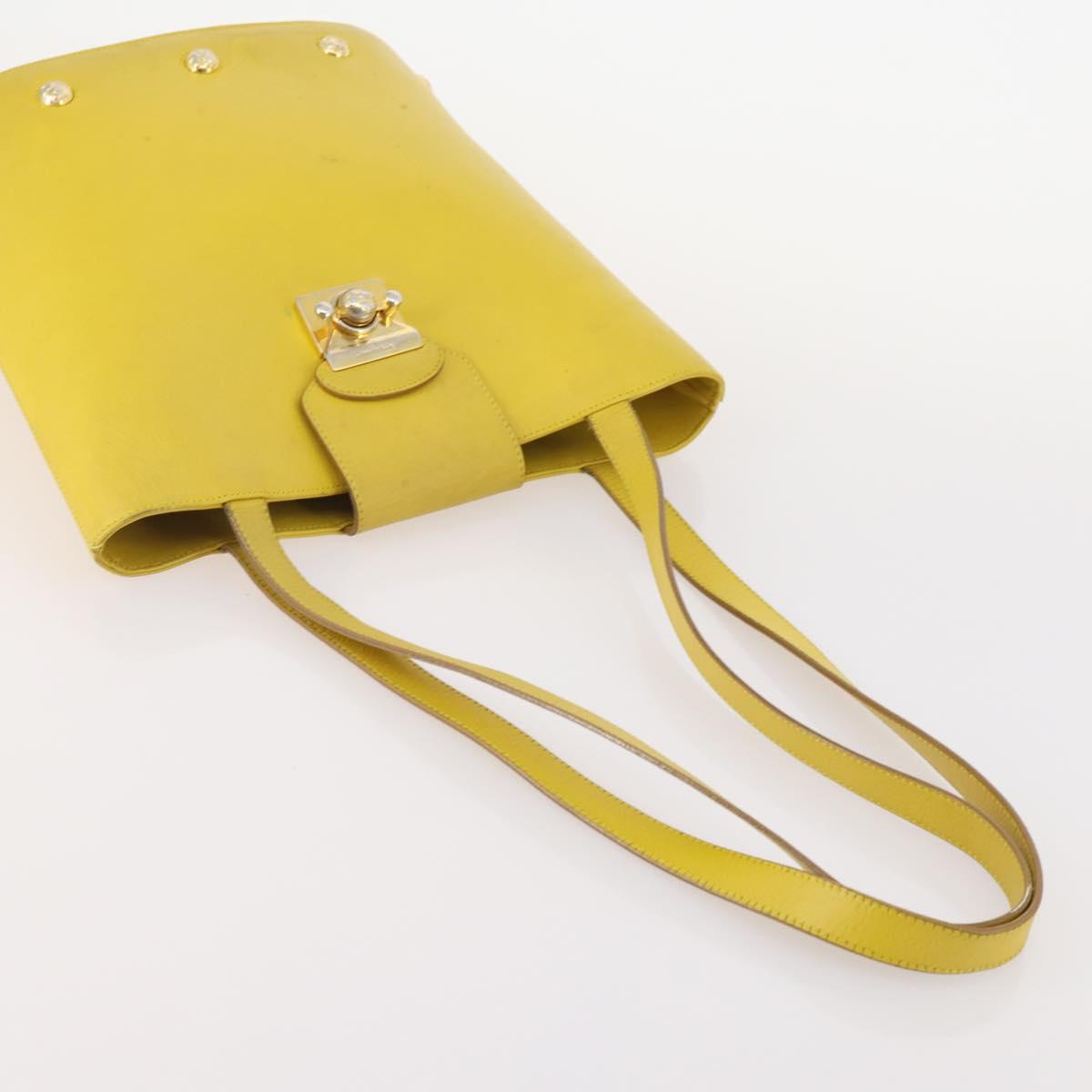 Salvatore Ferragamo Shoulder Bag Leather 2 Set Black Yellow Auth YKZ815