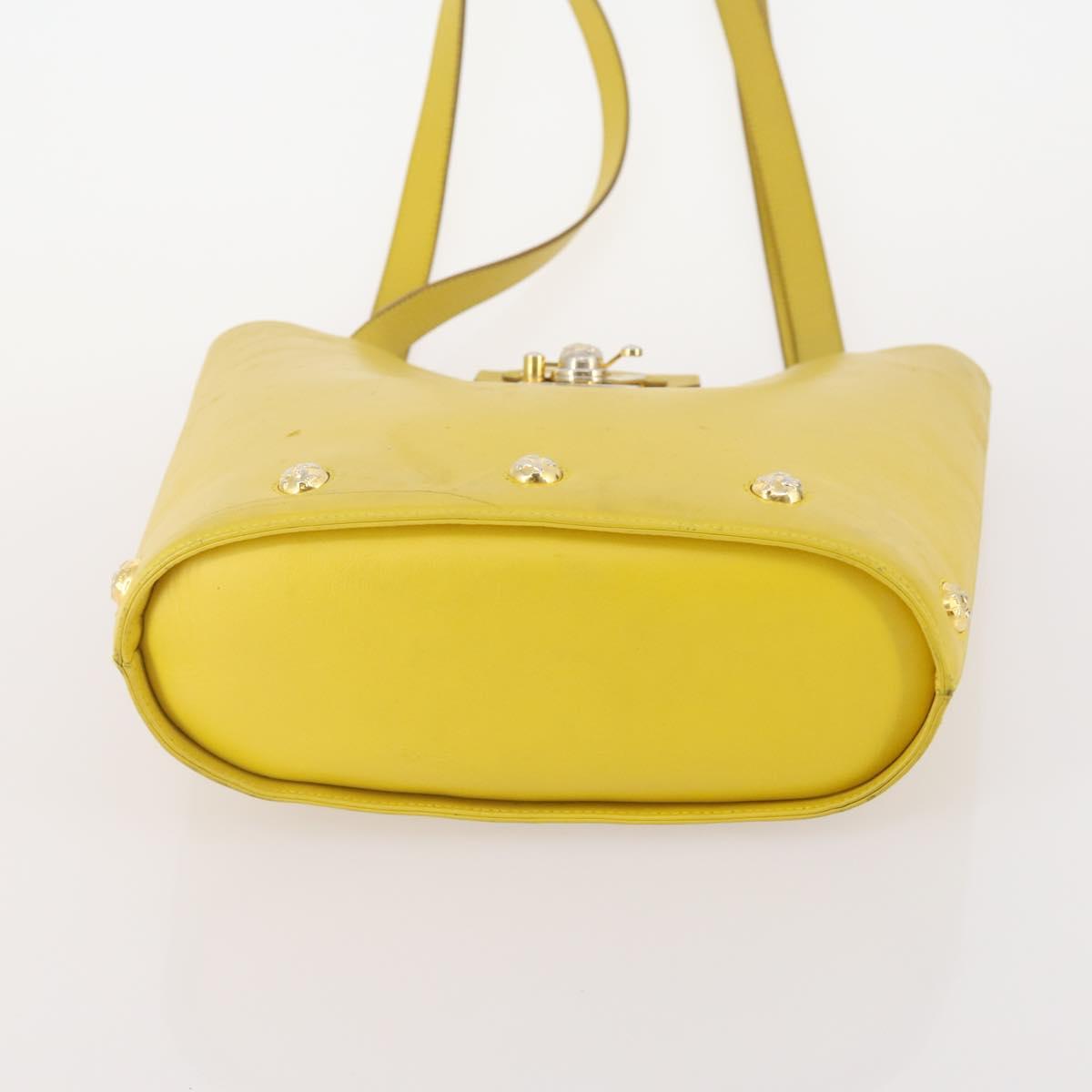 Salvatore Ferragamo Shoulder Bag Leather 2 Set Black Yellow Auth YKZ815
